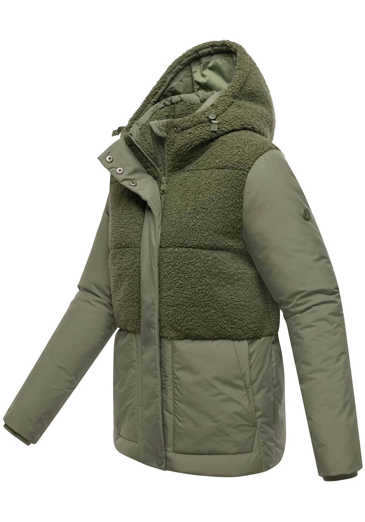 Marikoo Winterjacke »Sheeta«, Kombination aus Teddyfleece und glattem Material