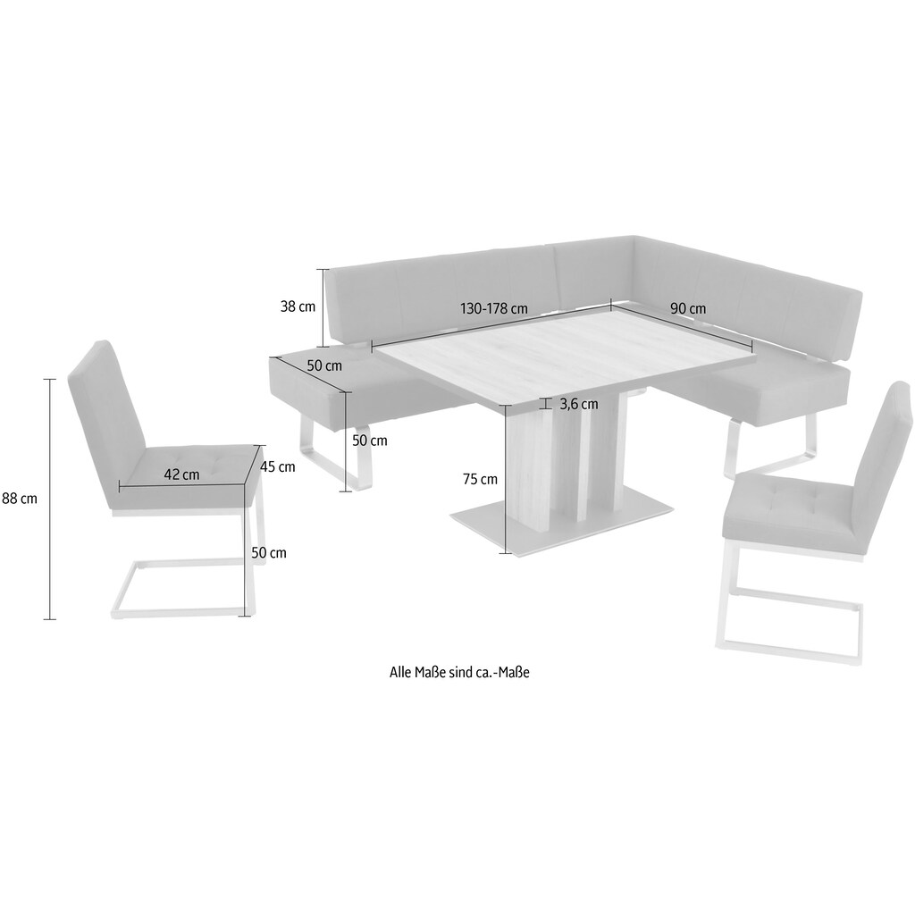 K+W Komfort & Wohnen Eckbankgruppe »Spider II«, (Set, 4 tlg.)