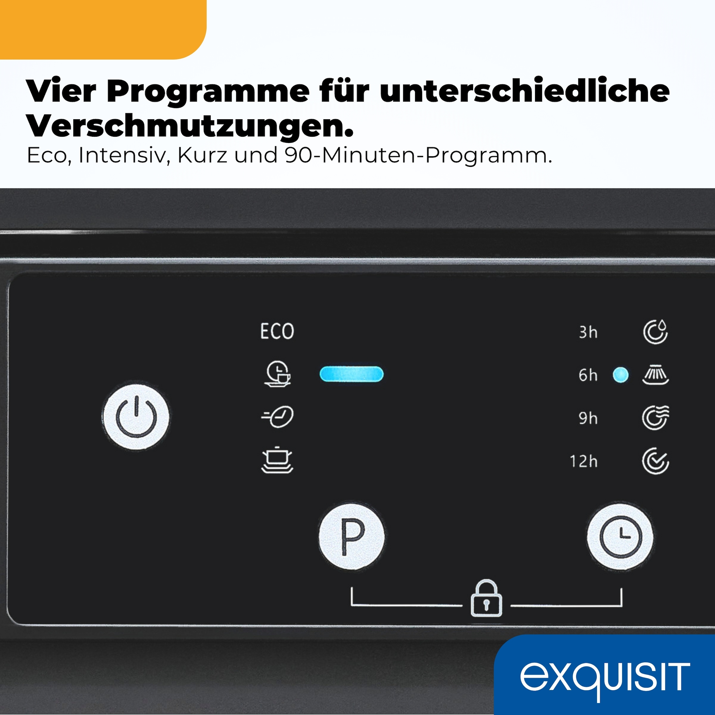 exquisit Standgeschirrspüler 9109 »GSP9109-451D schwarz« 10 l 9 tlg. Maßgedecke 9 Maßgedecke, 4 Programme, LED, Besteckkorb
