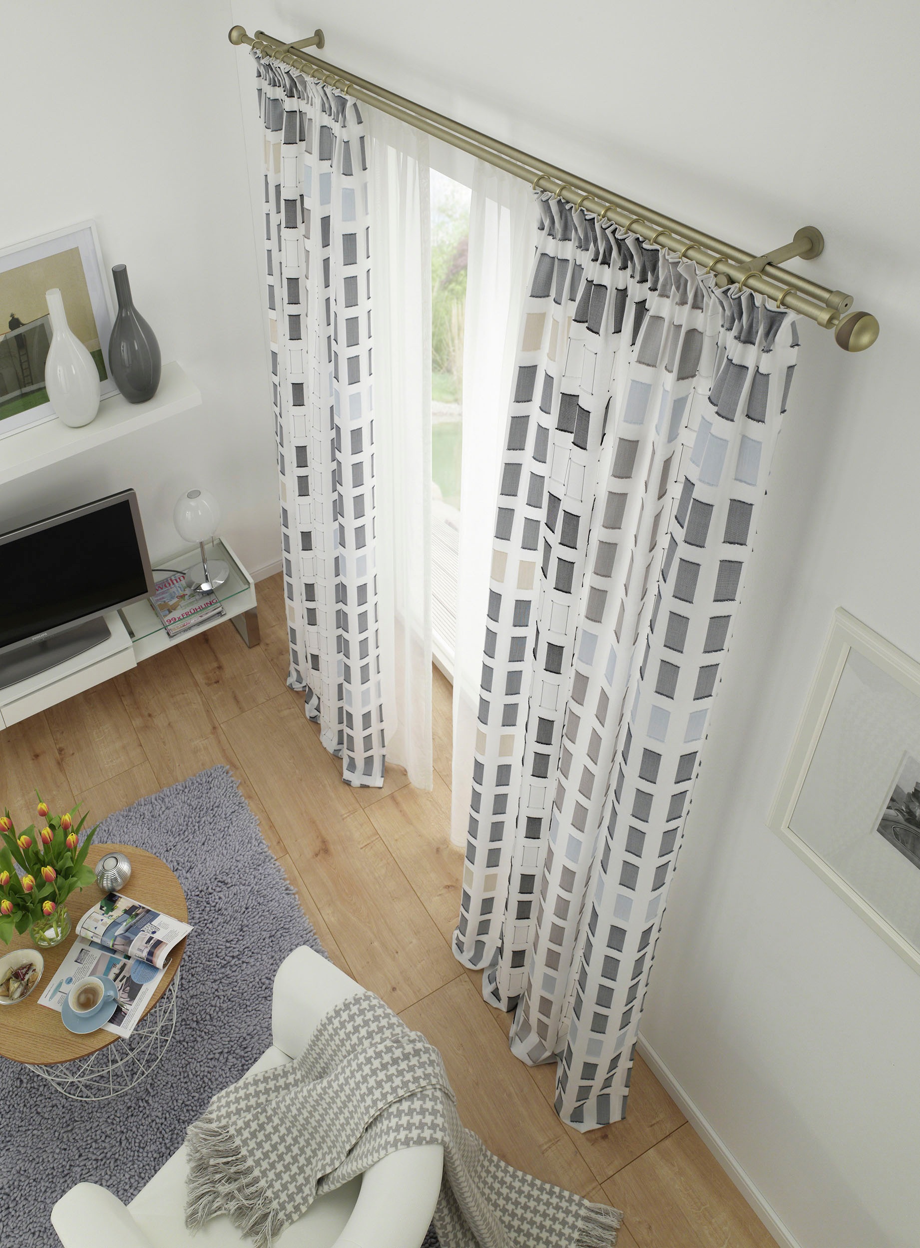 GARDINIA Gardinenstange "Kira mit Innenlauf II" Ø 1,9 mm 1 läufig-läufig mi günstig online kaufen