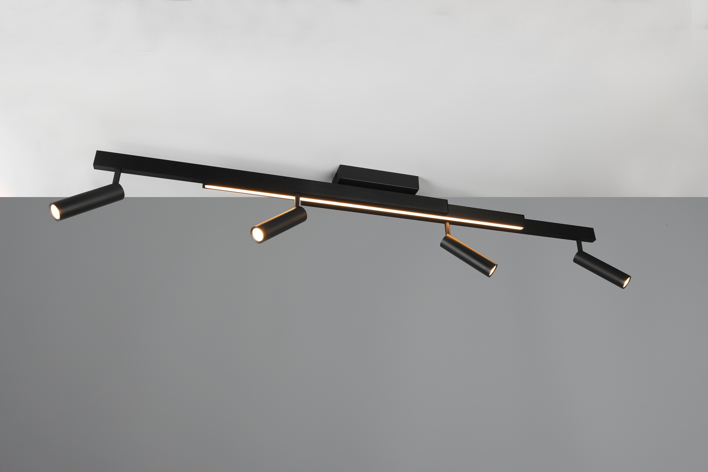 TRIO Leuchten LED Deckenleuchte »ZENO ausziehbare LED Deckenlampe mit 4 verstellbaren Spots dimmbar CCT«, 4 flammig, Leuchtmittel LED-Board | LED fest integriert, getrennt schaltbare Spots, Lichtfarbe einstellbar inkl Fernbedienung