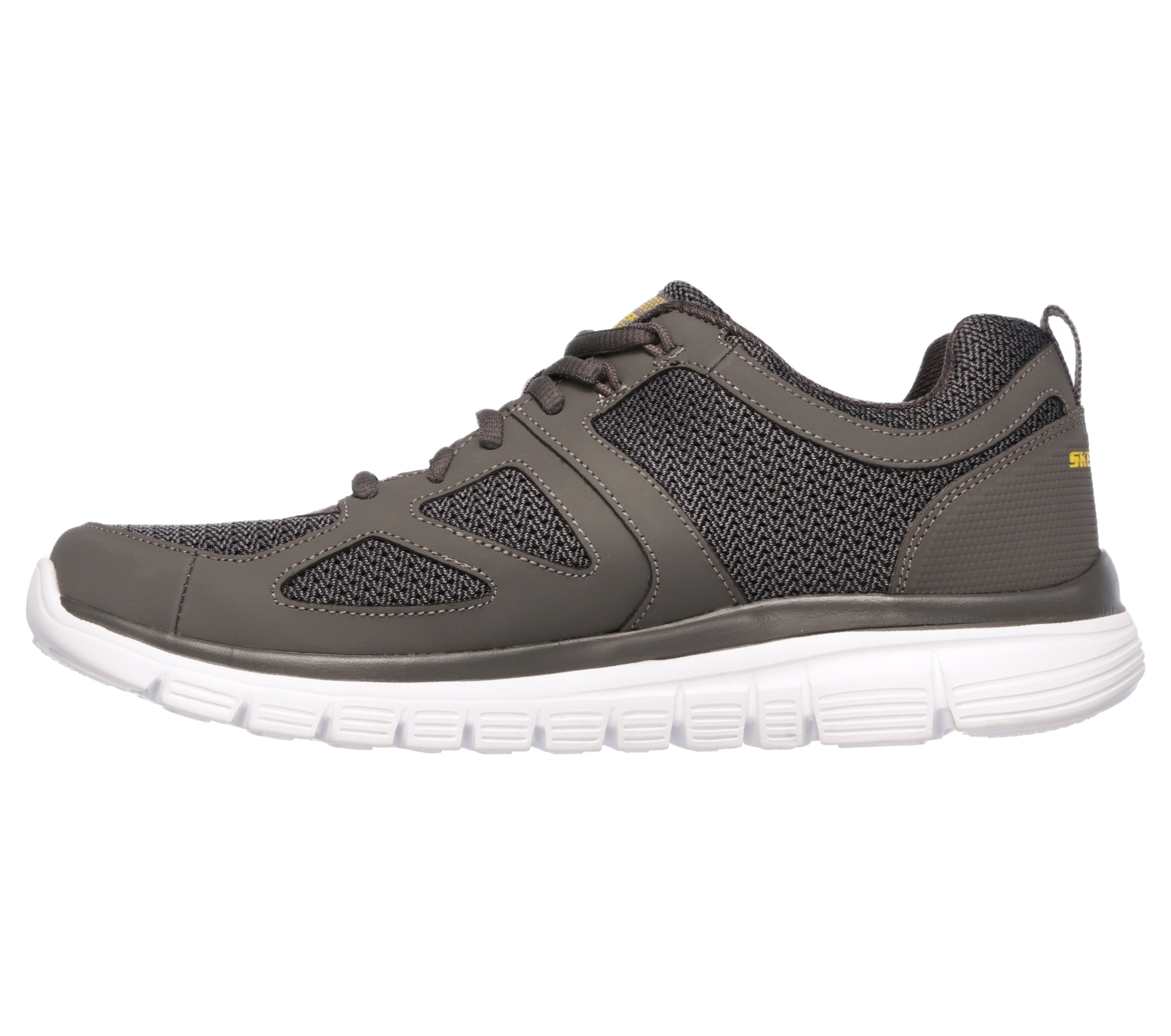 Sneaker SKECHERS "BURNS-AGOURA", Herren, Gr. 43, dunkelgrau, Leder, Textil, kontrastfarbene Details, Schuhe Sneaker, Schnürschuh, Sportschuh mit Memory Foam 3