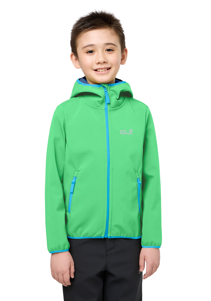 Jack Wolfskin Softshelljacke »FOURWINDS JACKET KIDS« mit Kapuze mit Windschutzblende und Kinnschutz, wasserabweisend, windabweisend