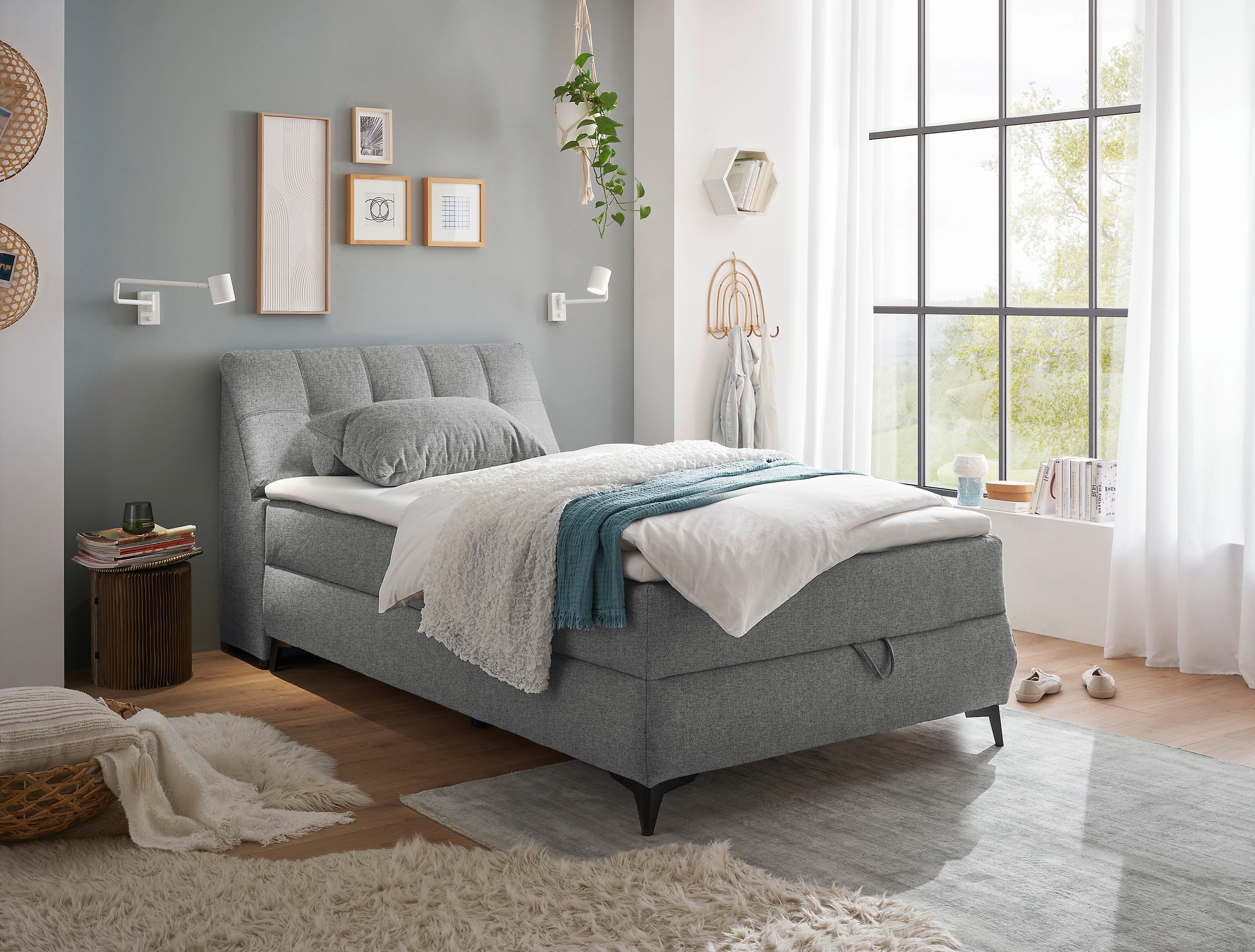 ED EXCITING DESIGN Boxbett »Atlantis«, mit Bettkasten und Stauraum im Kopfteil