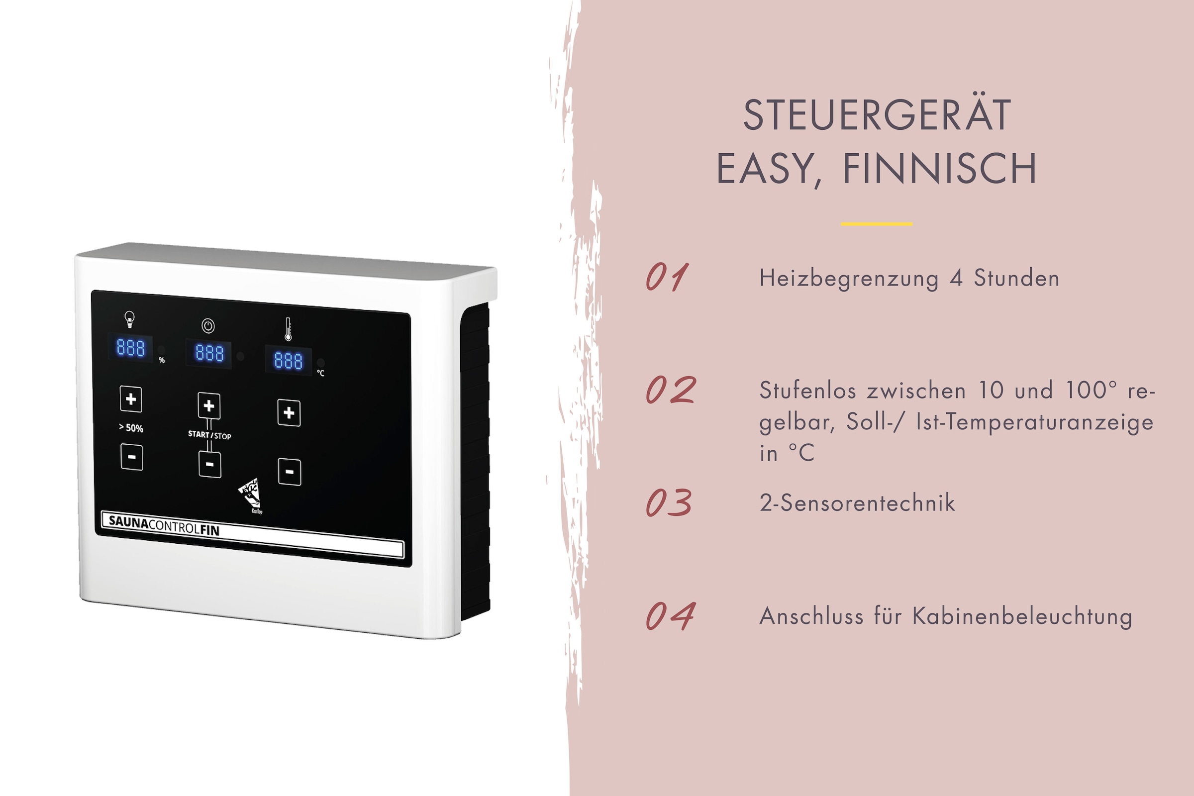 Karibu Saunahaus »Tammo 1B«, Ofen 9 kW ext. Strg.