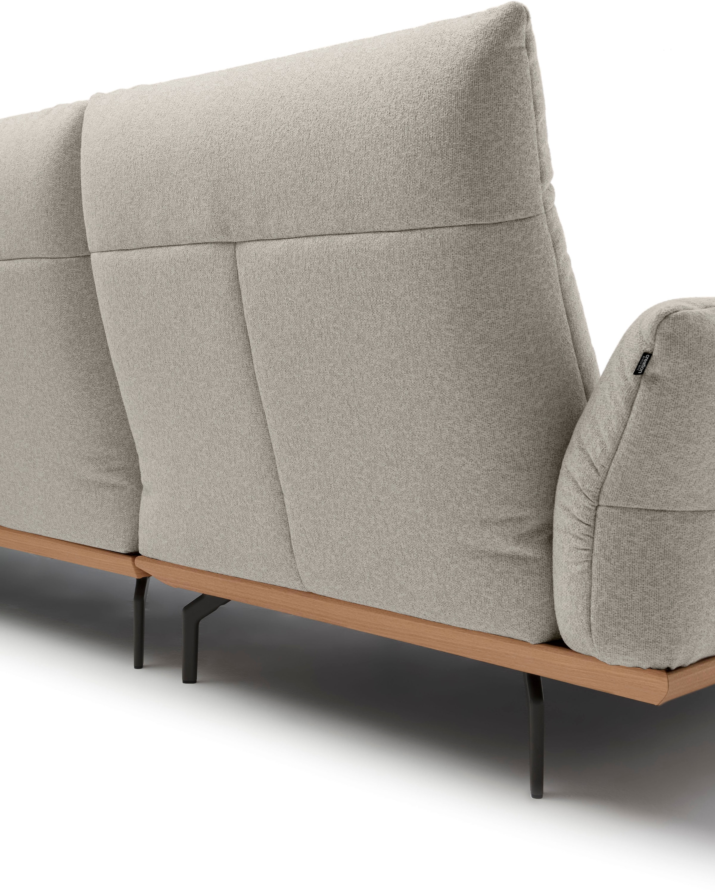 Creation BY ROLF BENZ Ecksofa »CR.460«, Sockel in Eiche, Winkelfüße in Umbragrau, Breite 318 cm