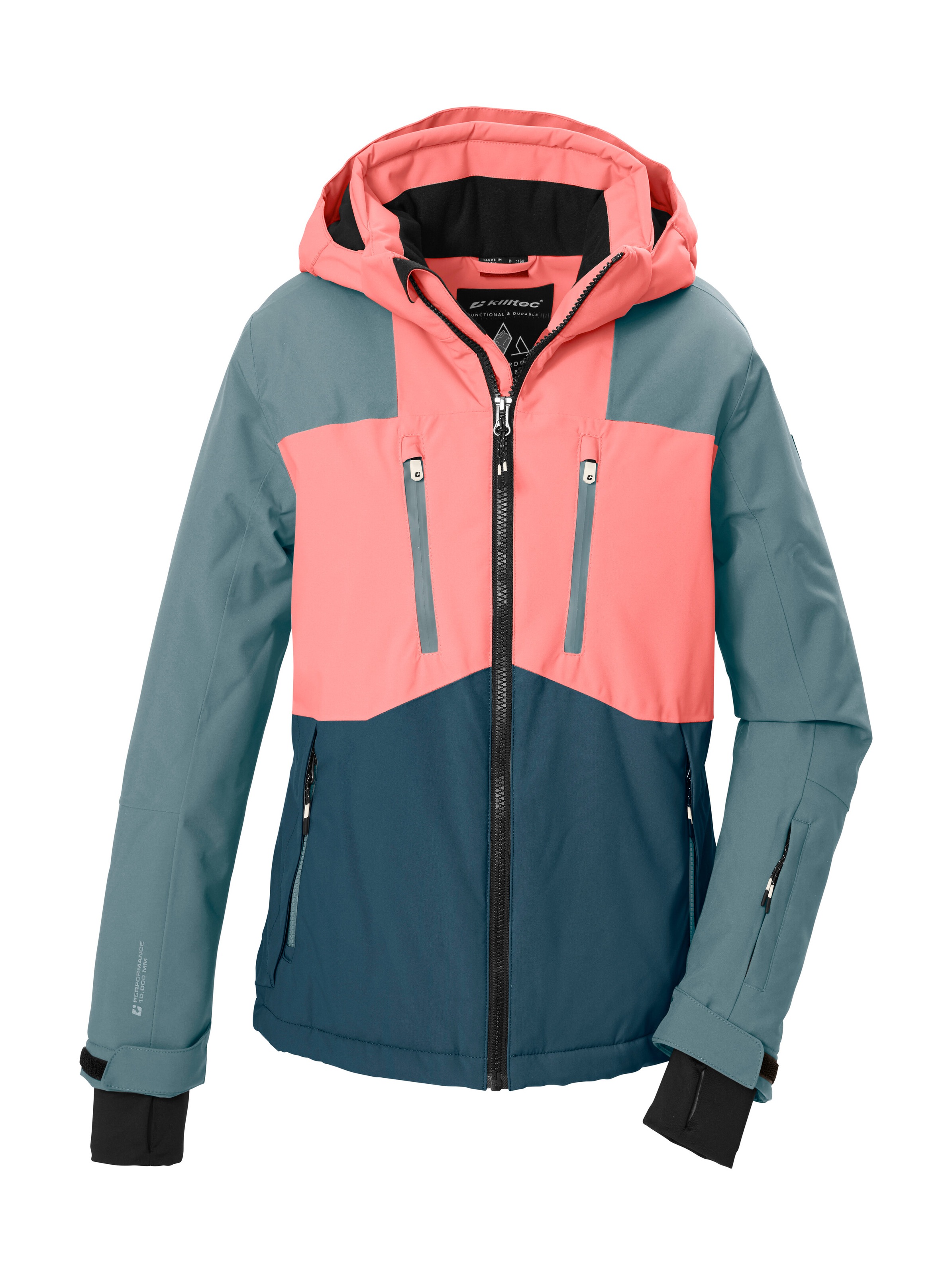 Killtec Skijacke "KSW 191 GRLS SKI JCKT" Wind- und wasserdichte Kinder Skijacke mit Colourblock Design