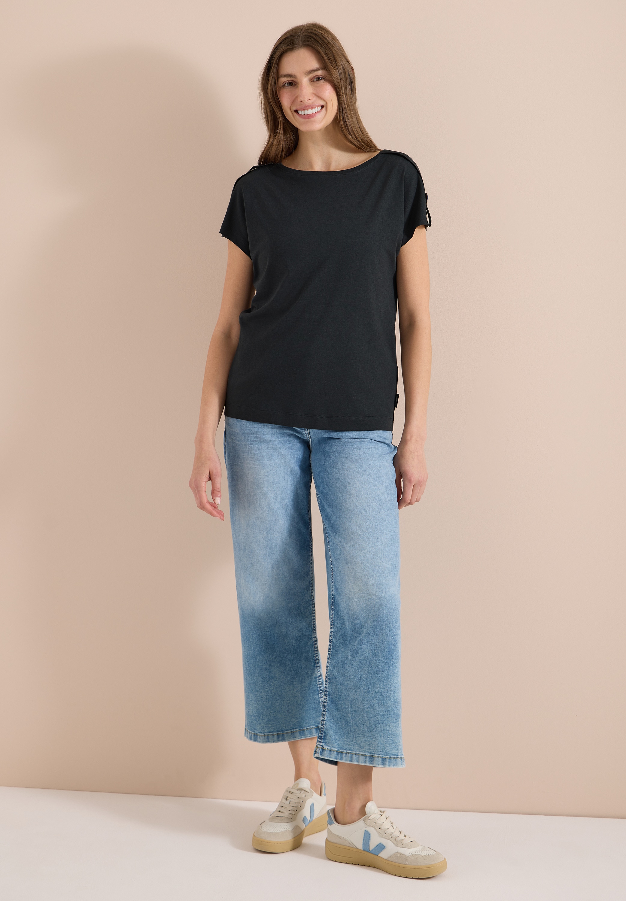 Cecil T-Shirt mit U-Boot-Ausschnitt