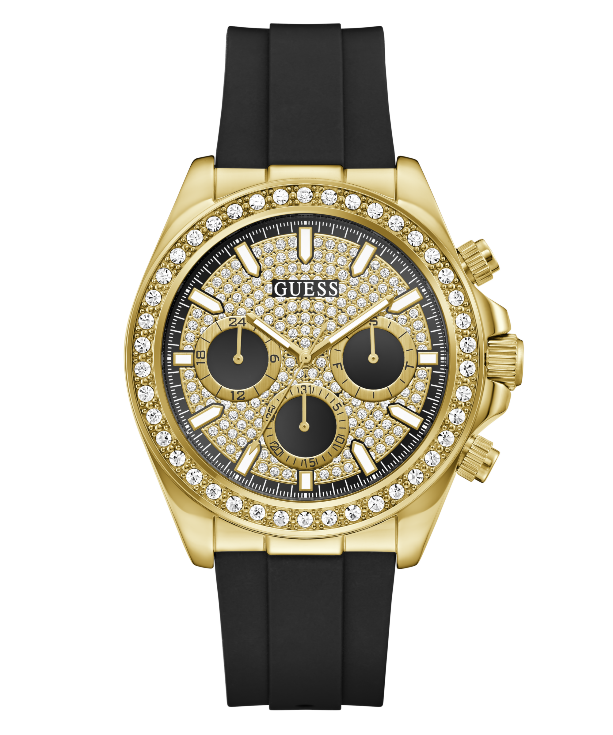 Guess Multifunktionsuhr »VICTOR« Quarzuhr, Armbanduhr, Herrenuhr, Silikonarmband, analog, Tag