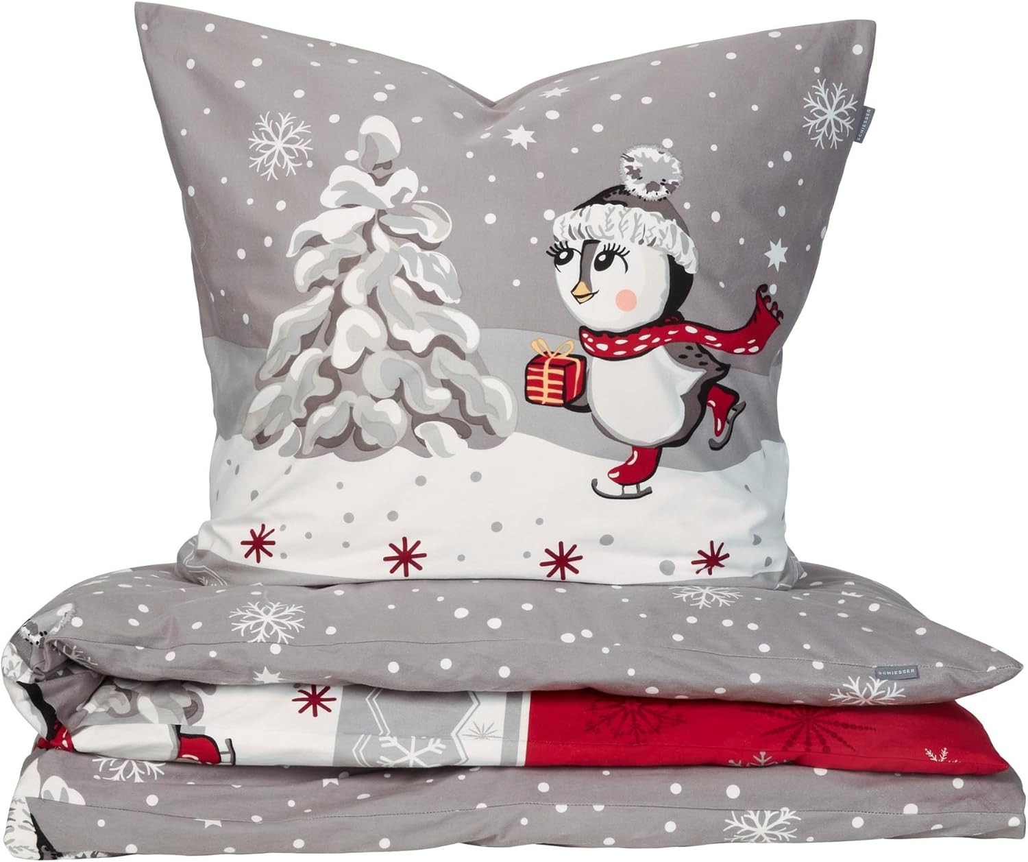 Schiesser Bettwäsche "Telso aus weicher Baumwolle mit süßen Pinguinen" 2 St günstig online kaufen