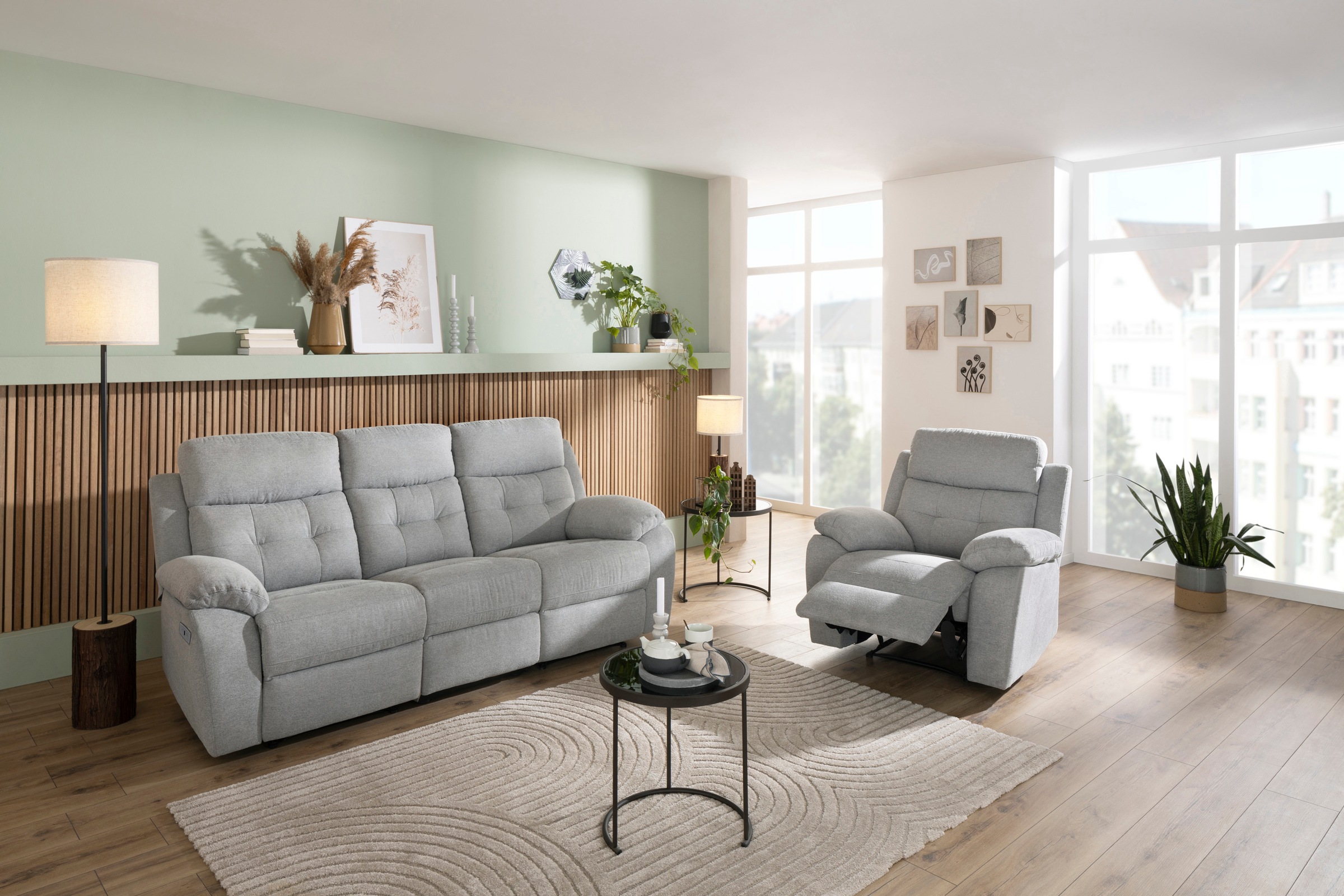 Home affaire 3-Sitzer »Lannilis«, mit manueller und elektrischer Relaxfunktion