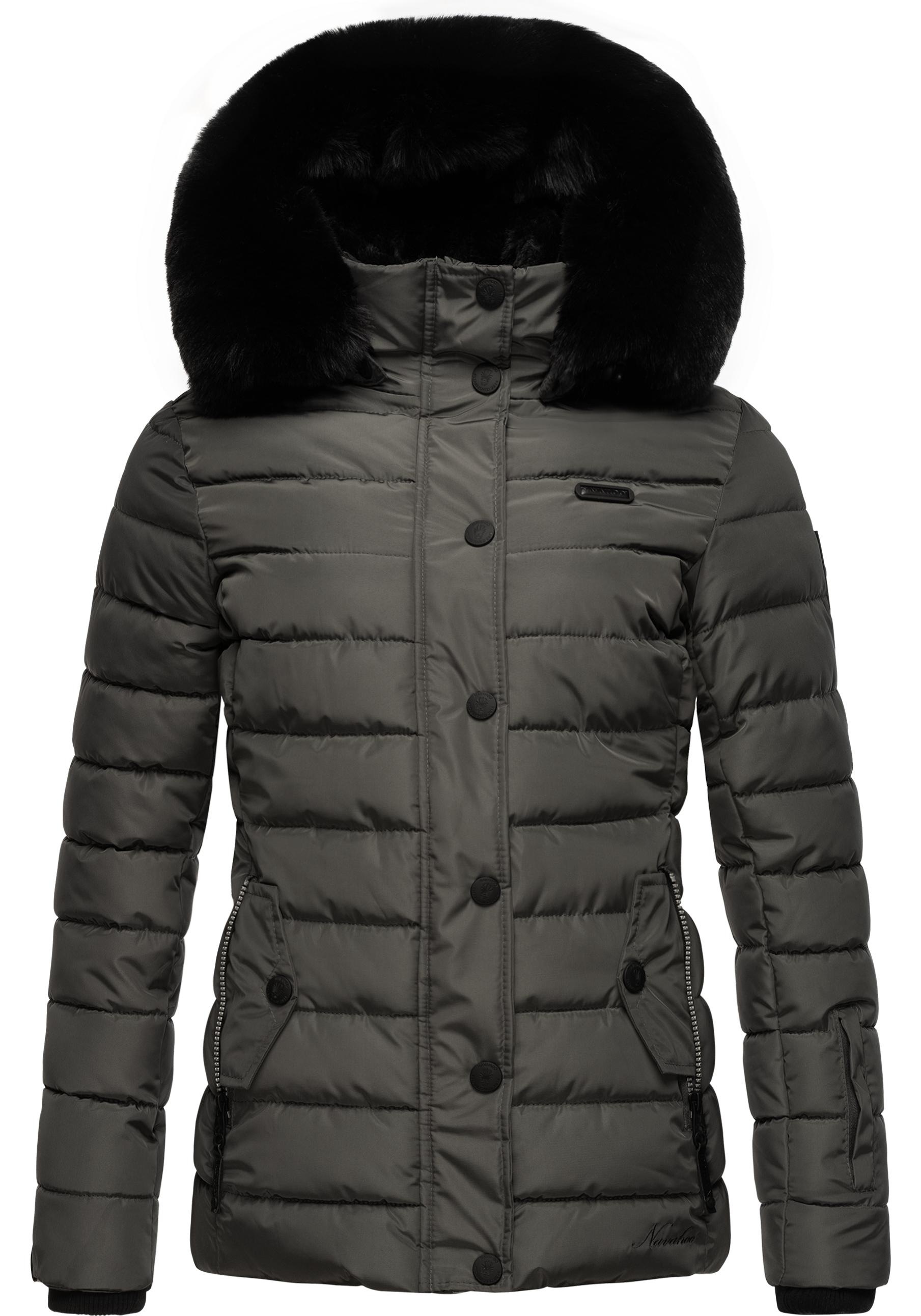 Navahoo Steppjacke »Milianaa«, mit Kapuze, Edle Winterjacke mit weicher Kunstfell-Kapuze