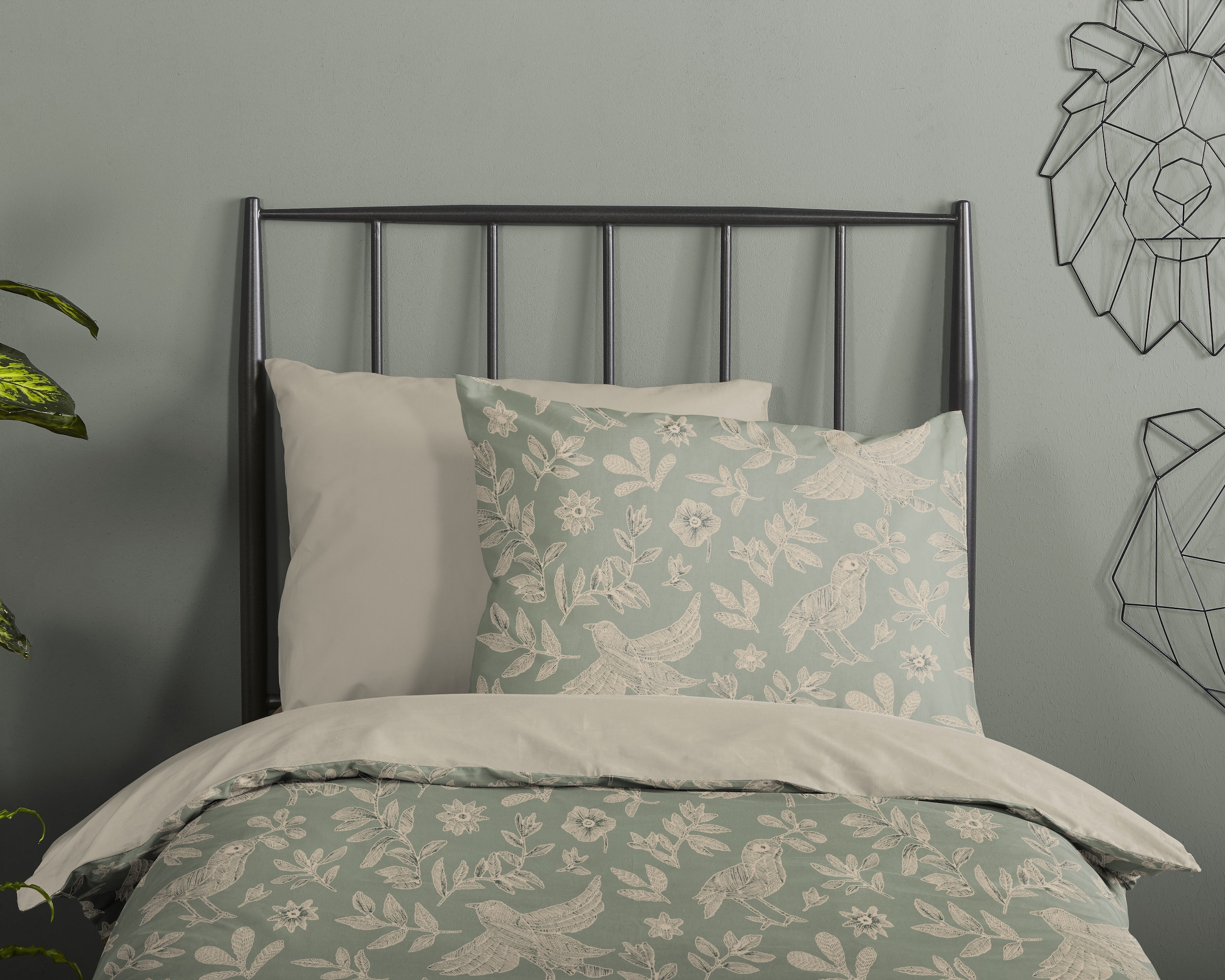 good morning Babybettwäsche »Odette« 2 100% Baumwolle, Renforcé, Reißverschluss, Wendeoptik, Blätter