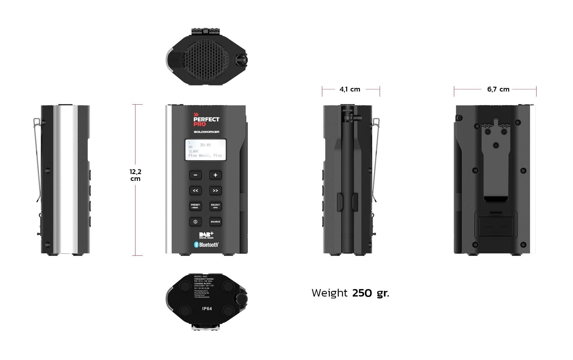 PerfectPro Digitalradio (DAB+) »SOLOWORKER« ( ) Display, Equalizer, Senderspeicher