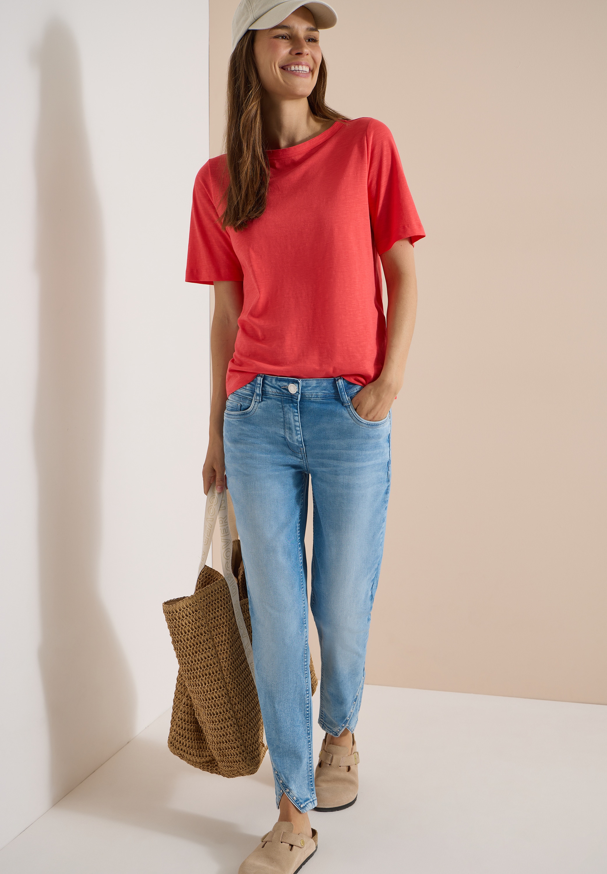 Cecil Straight-Jeans »Style Scarlett« mit Nietendetails / 5-Pocket-Style / Stretch