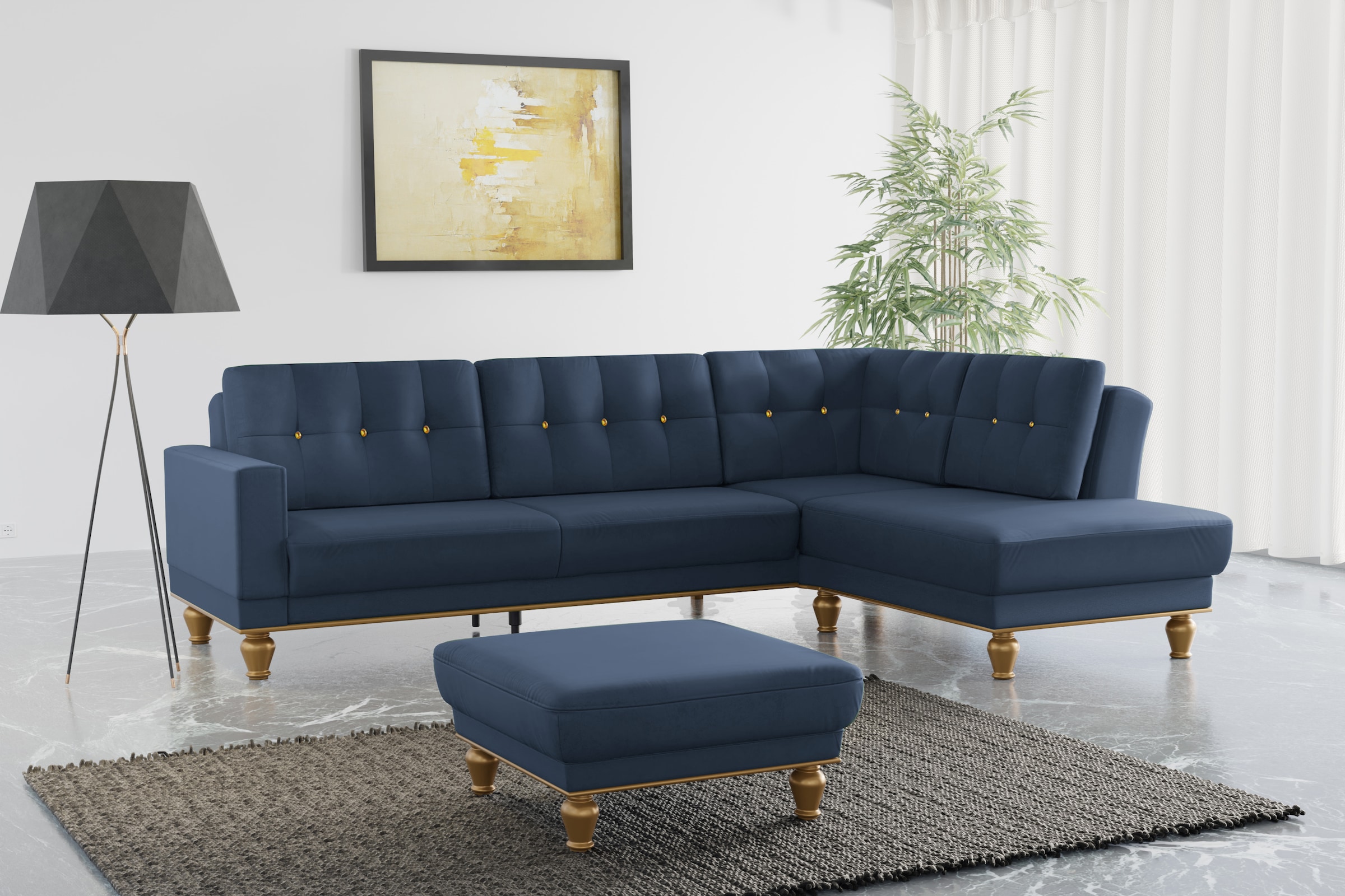 sit&more Ecksofa Orient 5 V L-Form, mit Strass-Stein, wahlweise mit Bettfun günstig online kaufen