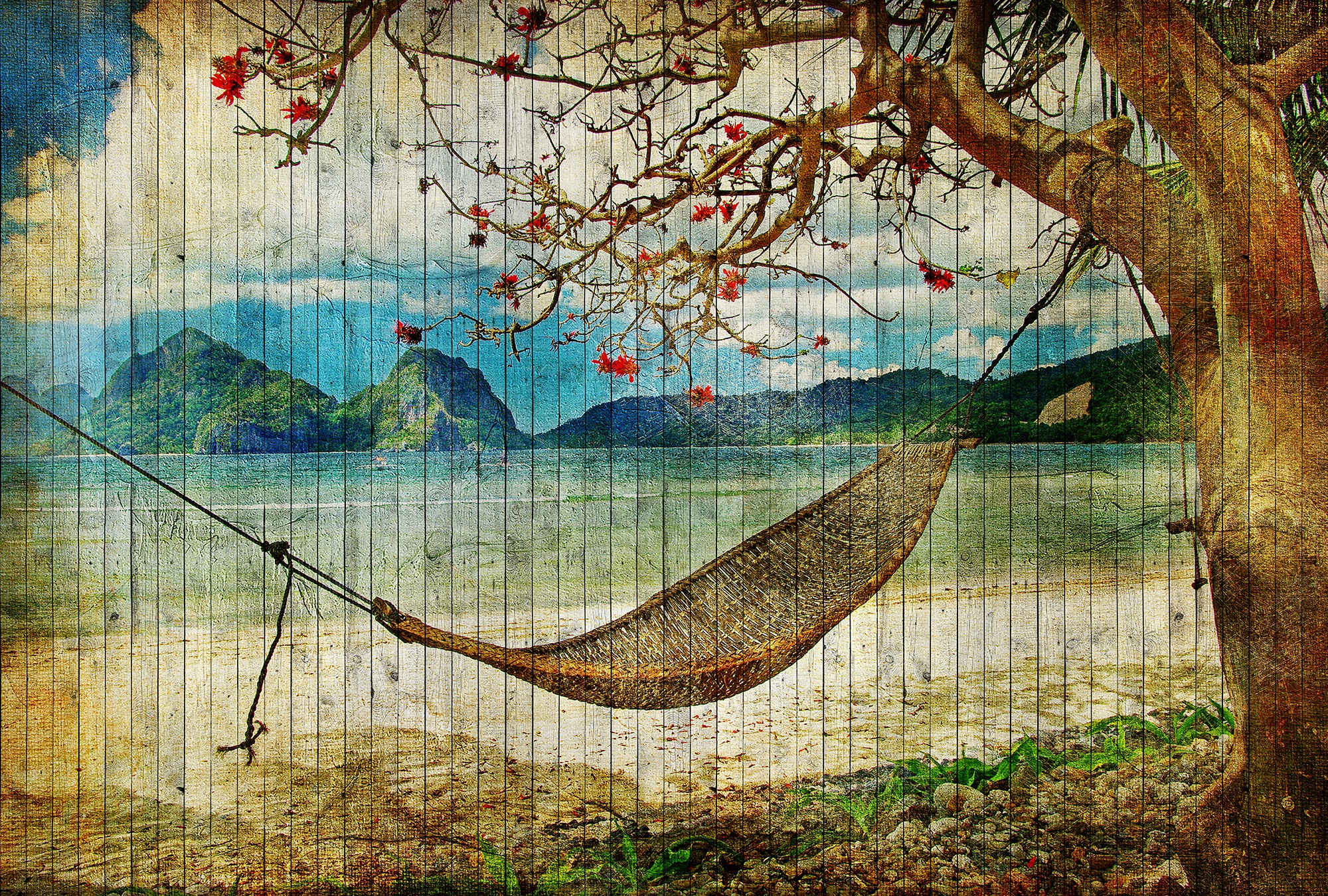 living walls Fototapete "Walls by Patel Tahiti 2" glatt Vlies, Wand, Schräge