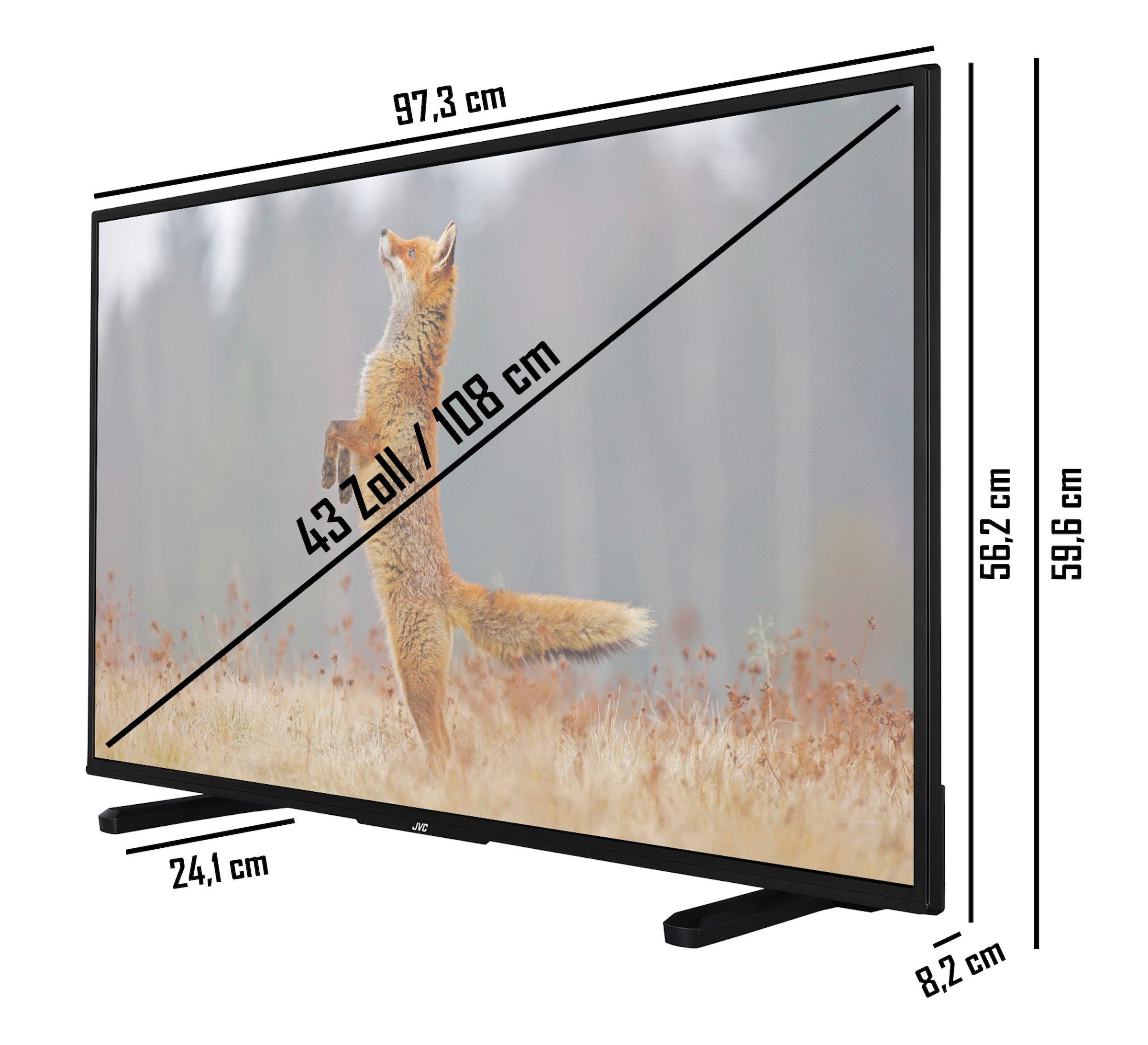 Zoll, JVC 4K BAUR 108 »LT-43VU2255«, LED-Fernseher Smart-TV | HD, Ultra cm/43