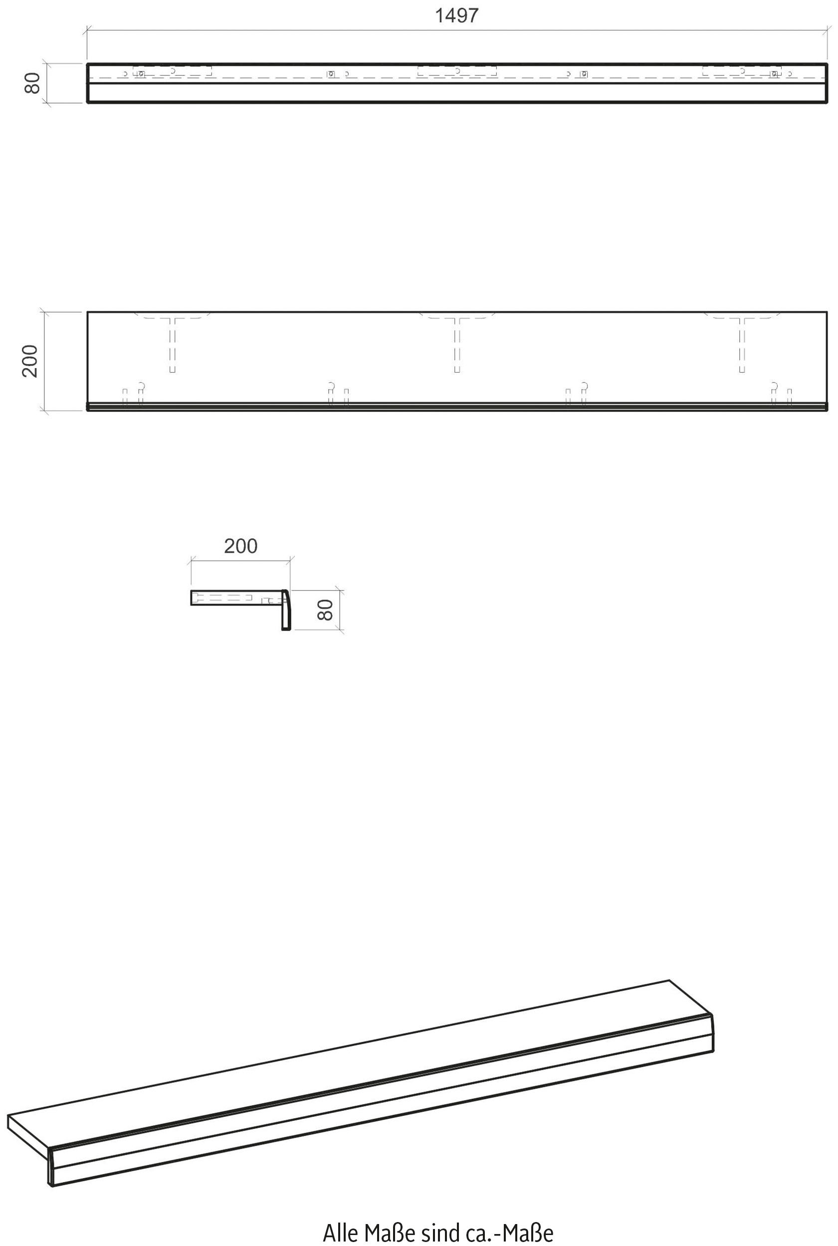 INOSIGN Wandregal »SCARA«, modernes Design in trendiger Farbe, Breite 150 cm