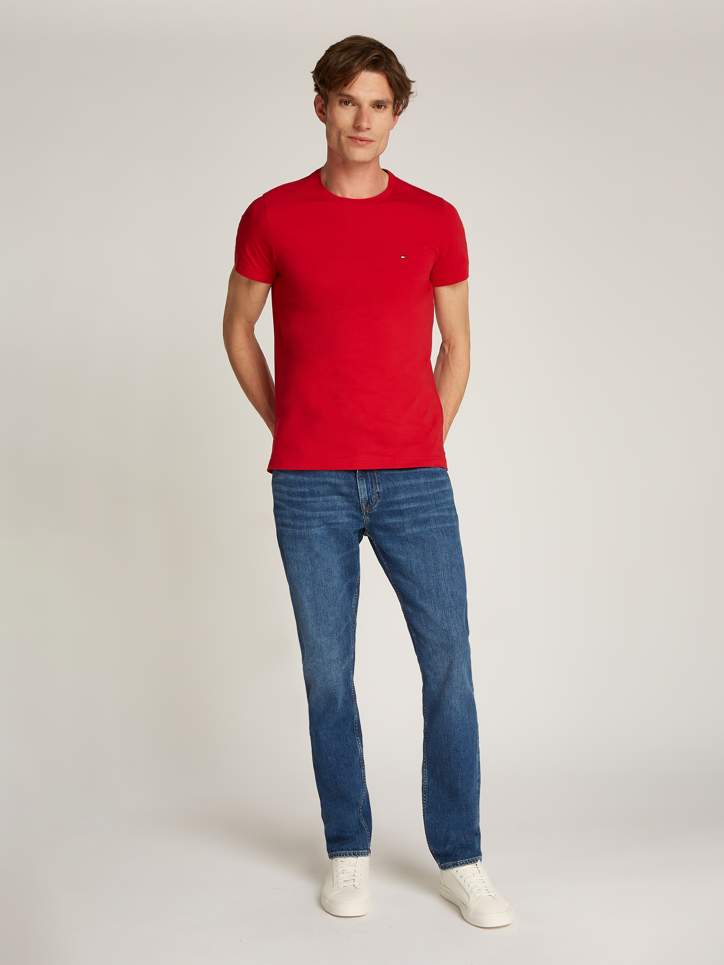 Tommy Hilfiger T-Shirt »STRETCH SLIM FIT TEE«, mit Rundhalsausschnitt