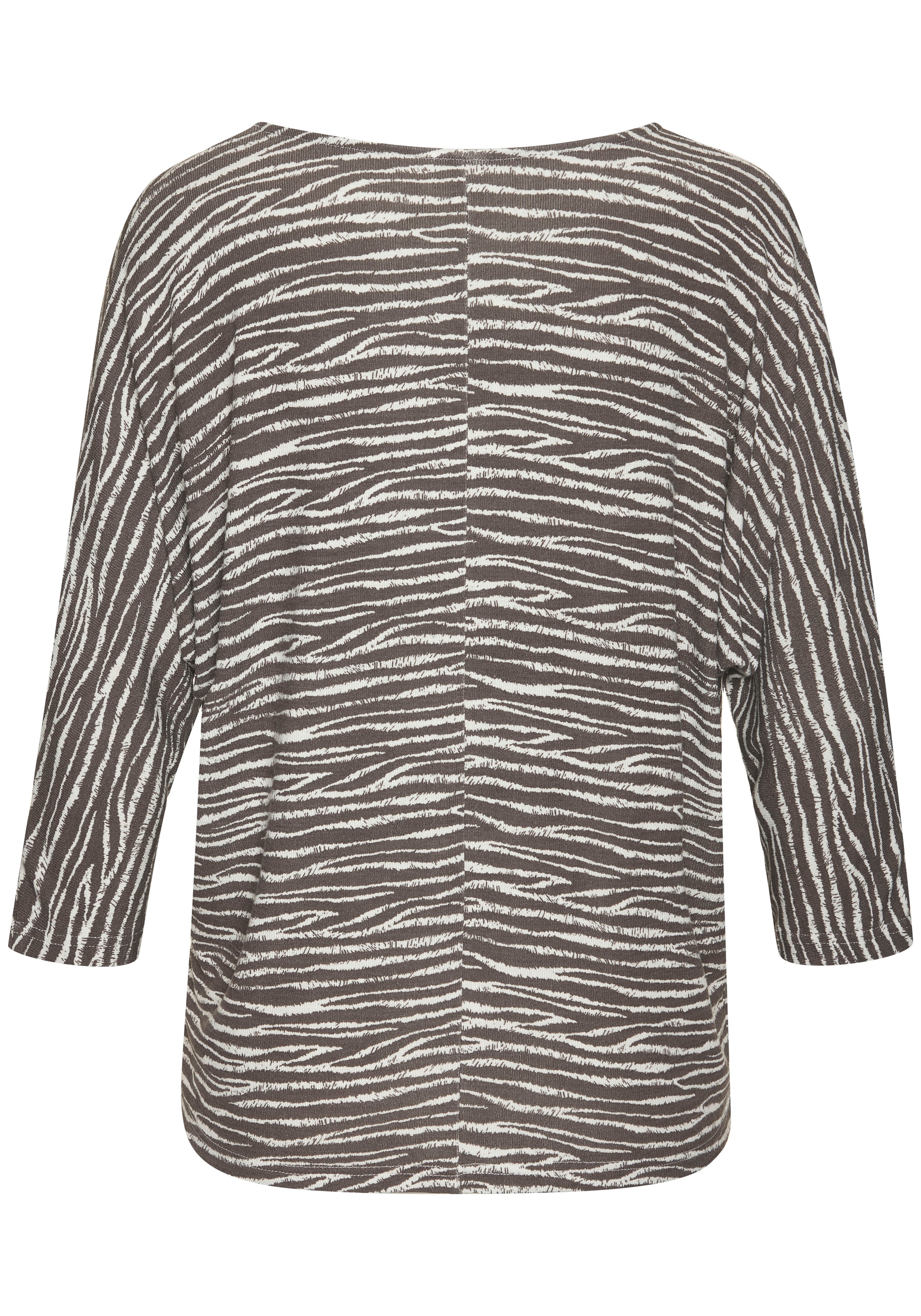 LASCANA 3/4-Arm-Shirt »mit modischem Zebra-Muster«, aus weichem Viskose-Strick