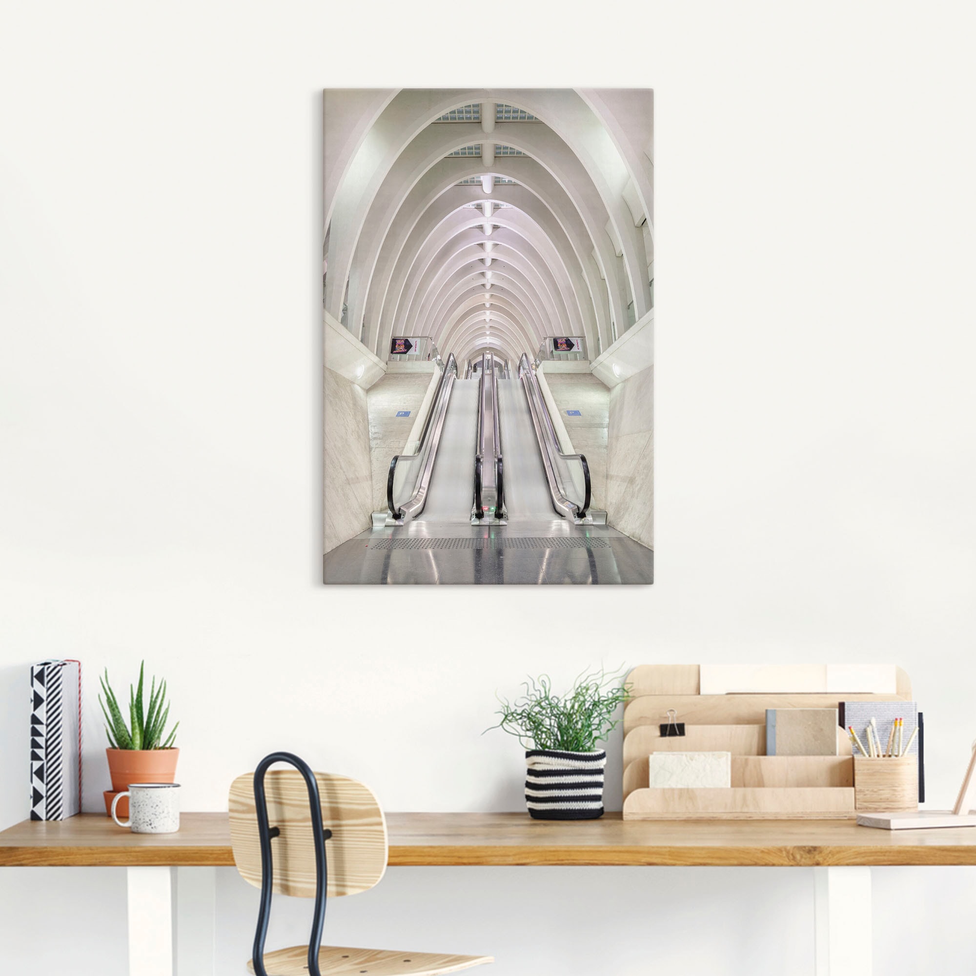 Artland Leinwandbild »Die Rolltreppe«, Elemente der Architektur, (1 St.), auf Keilrahmen gespannt