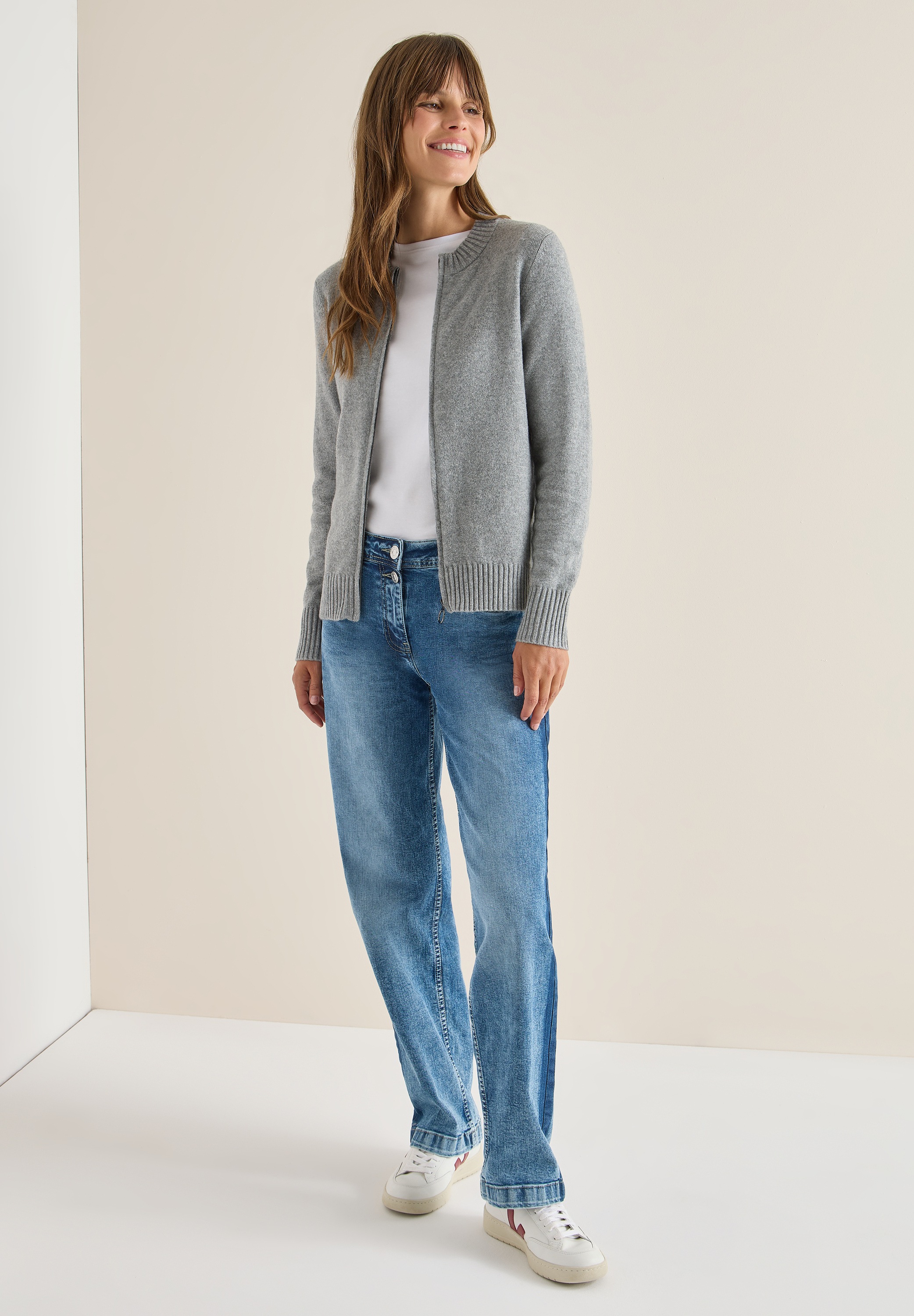 Cecil Cardigan mit Ripp-Details