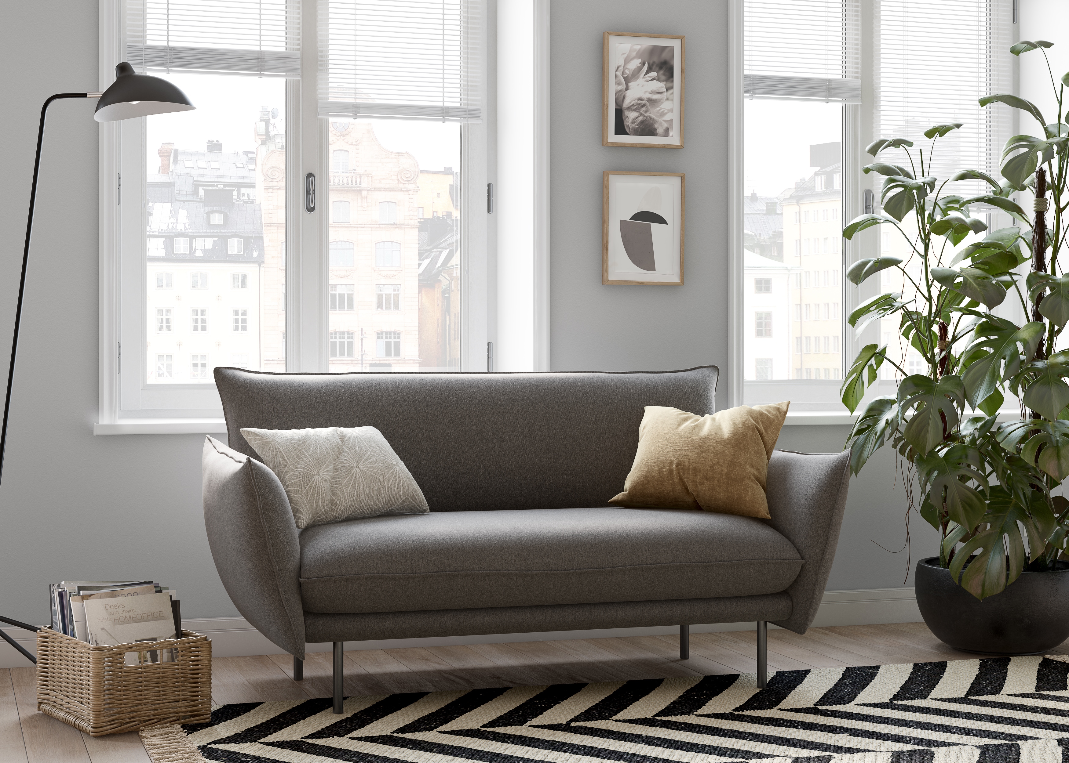 OTTO home 2-Sitzer "Stine" Besonderes Design durch Kissenoptik und Keder