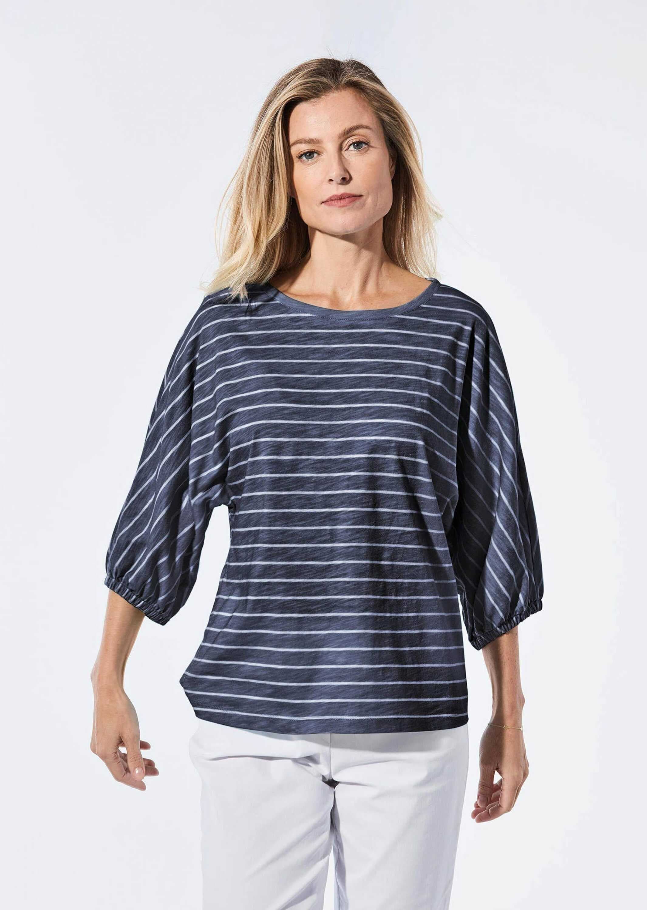 GOLDNER Kurzarmshirt »Shirt aus Effektgarn« Fledermausärmel