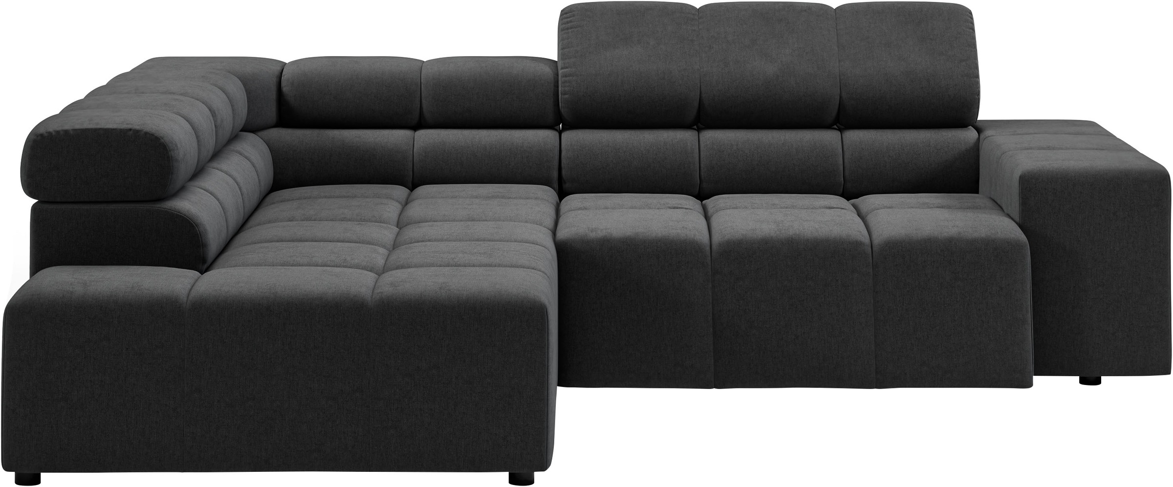 INOSIGN Ecksofa »Ancona, incl. Kopfteilverstellung + 3 Zierkissen, L-Form, bequem«, wahlweise motorische Sitztiefenverstellung, B/T(H: 249/215/70 cm