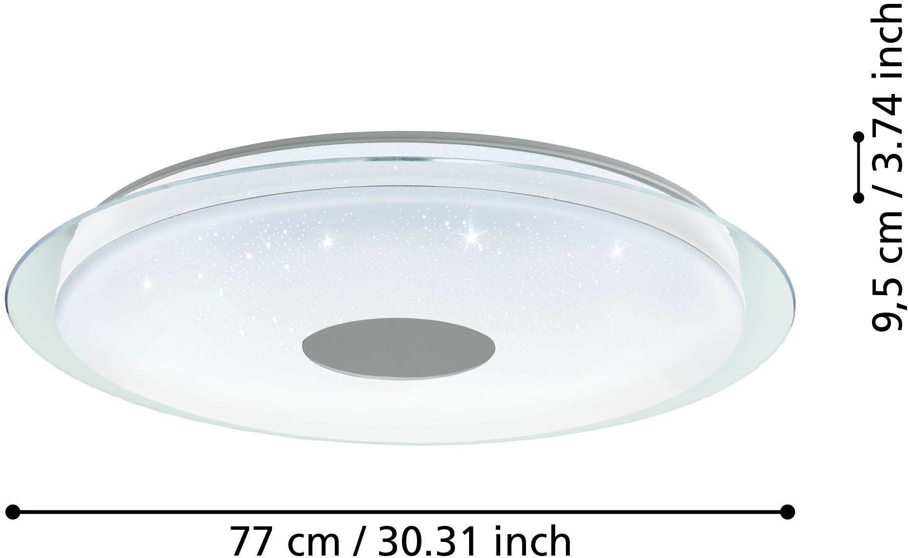 EGLO LED-Deckenleuchte »LANCIANO-Z« in weiß und transparent aus Stahl / inkl. LED fest integriert - 38,1 Watt, Durchm. ca. 77cm