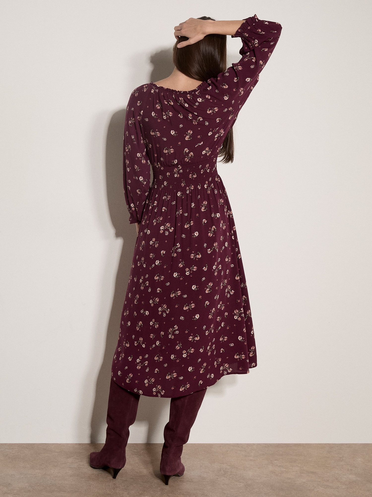 Apricot Midikleid »Blumenkleid« mit Rüschen