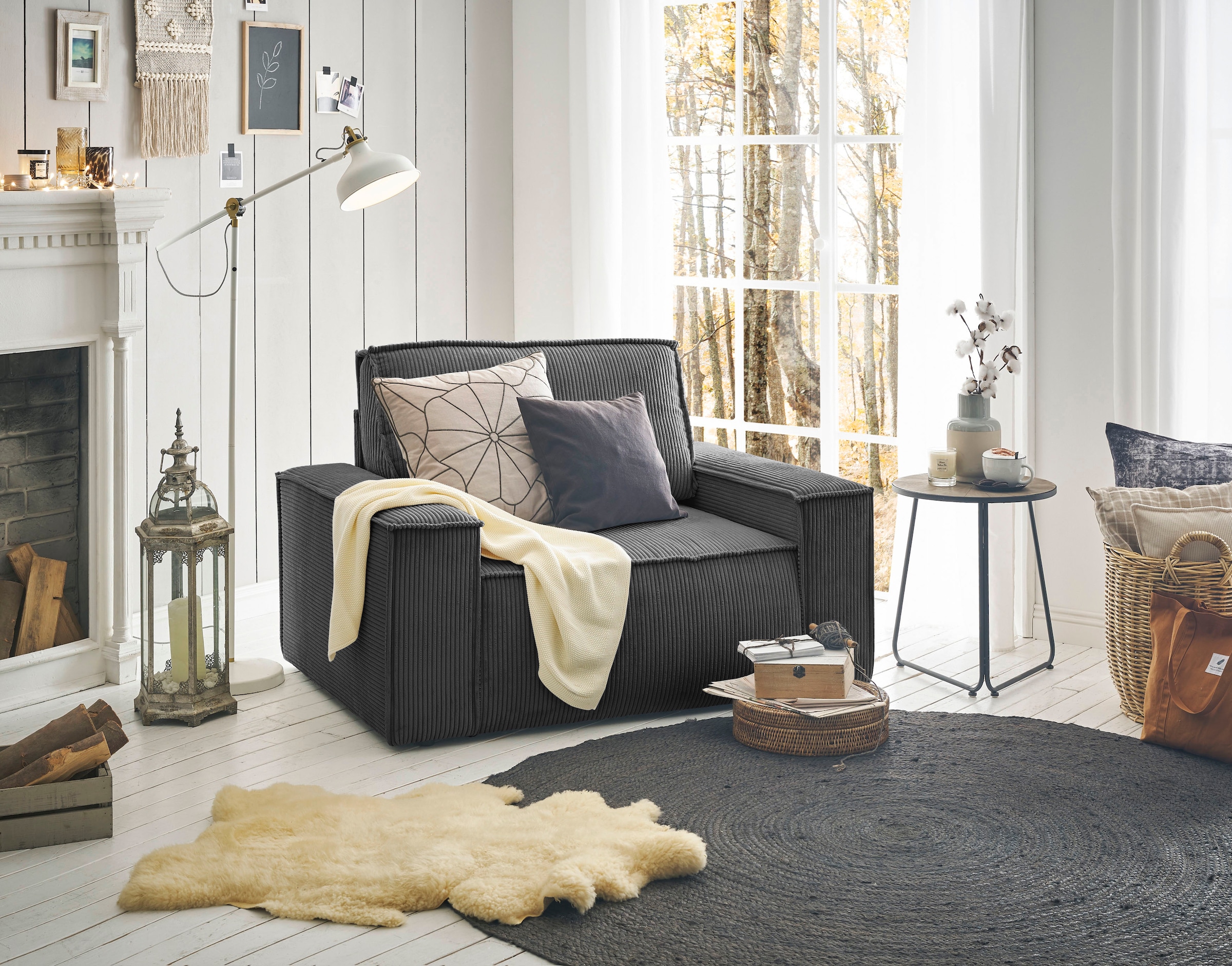 Home affaire Sessel »SHERWOOD, Love-Seat in 3 Stoffarten verfügbar« passend zur Polster-Serie SHERWOOD