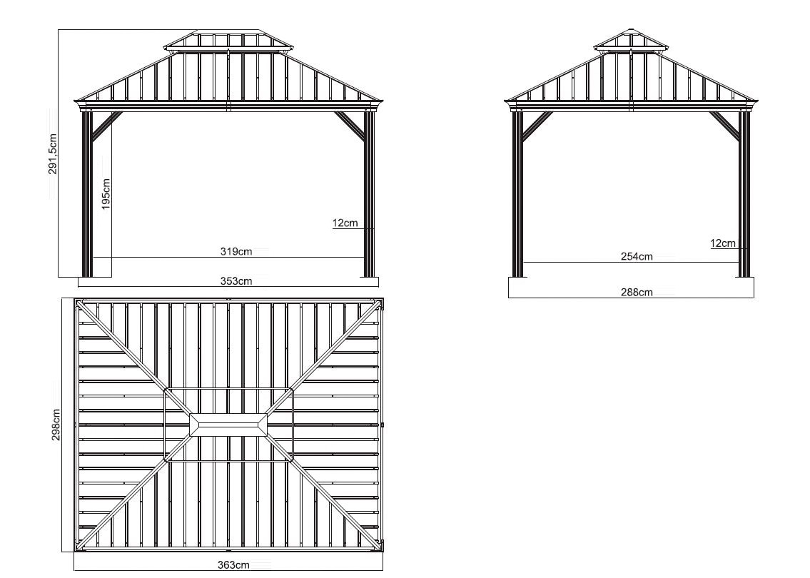 Sojag Pavillon »Messina 10x12«, BxT: 298x363 cm