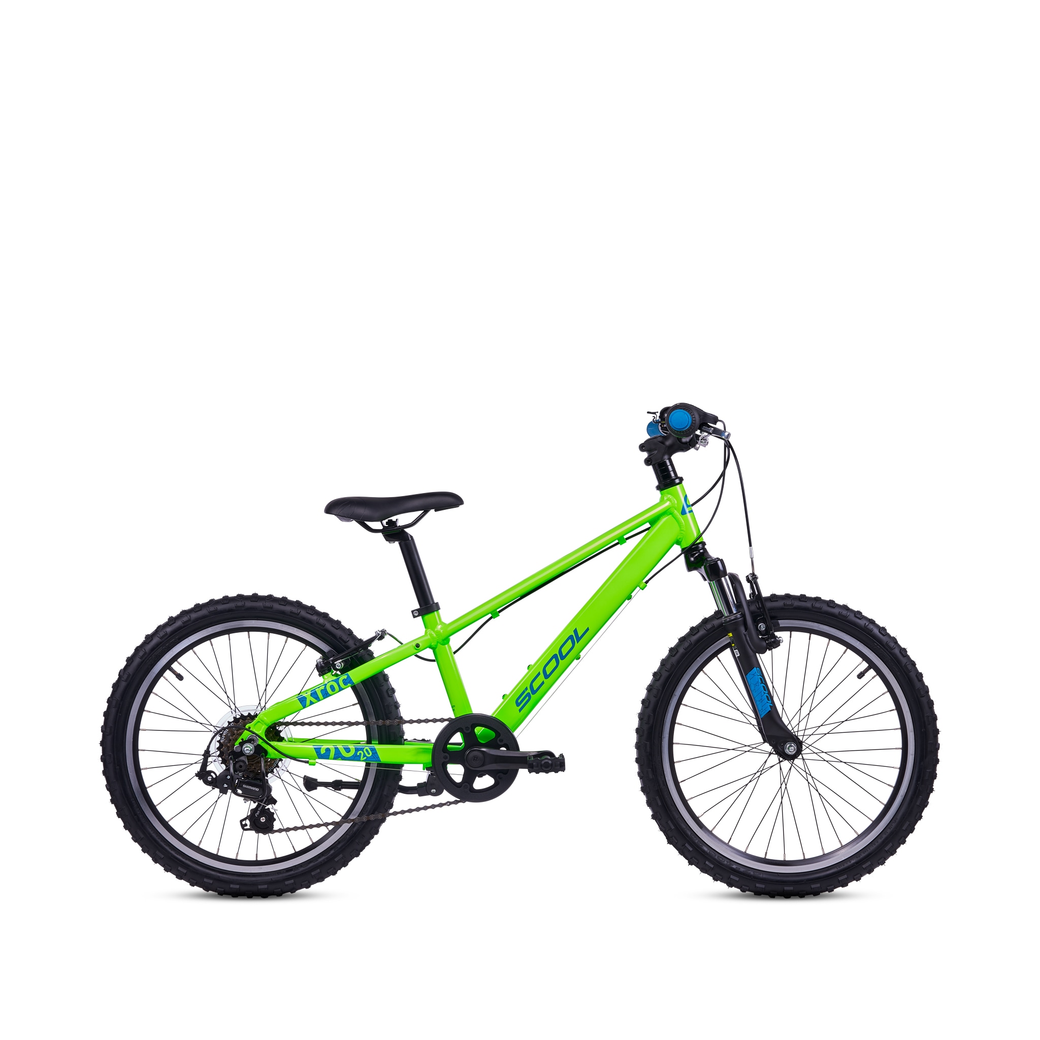 S’COOL Jugendfahrrad "SCOOL Xroc Pro 20-K7 Neon Green/Ocean" 7 Gang Shimano Kettenschaltung