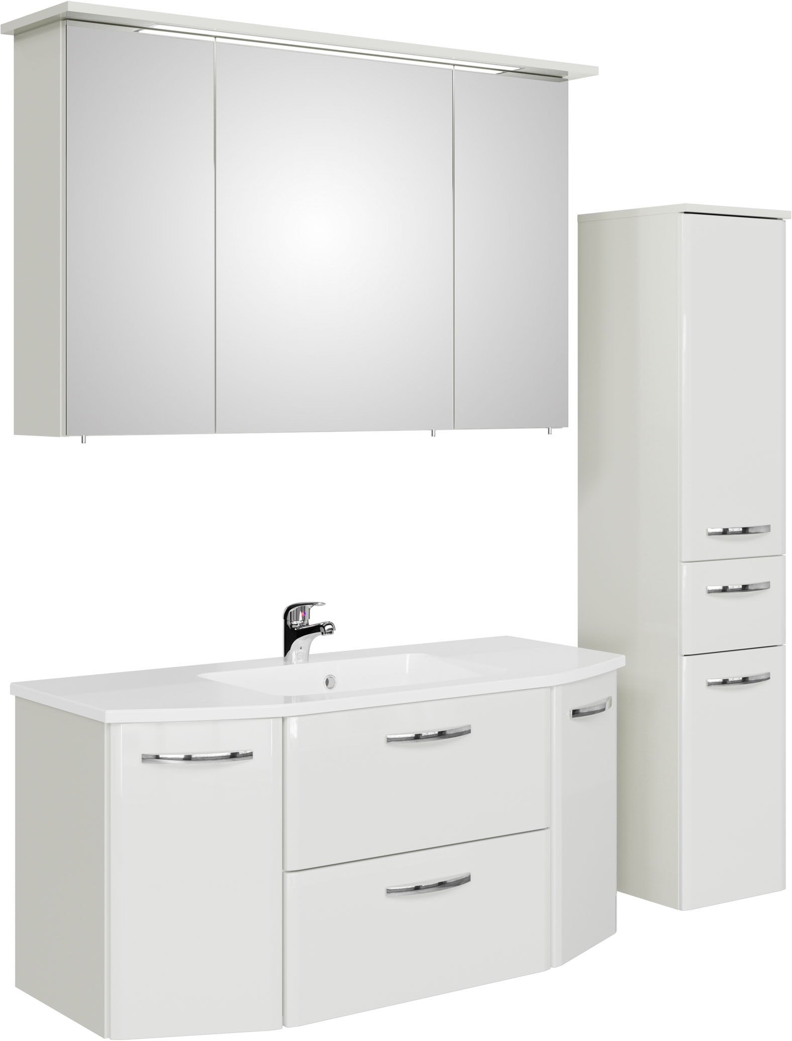 Saphir Badmöbel-Set "Quickset 326, 4-teilig, mit Keramikwaschtisch" 4 Stk. tlg.