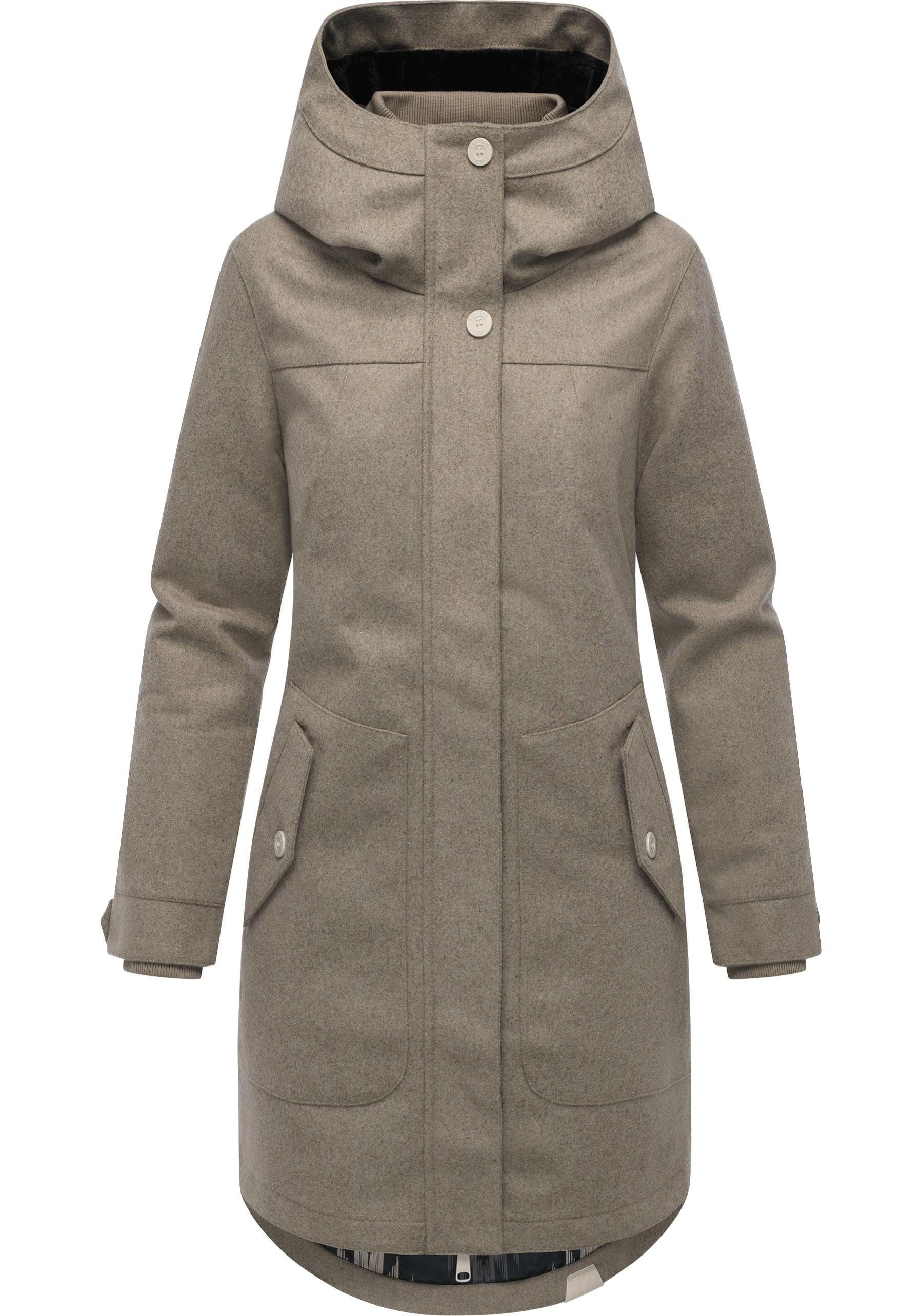 Ragwear Wintermantel »Jannisa Coat« Klassischer Damen Kurzmantel mit Kapuze