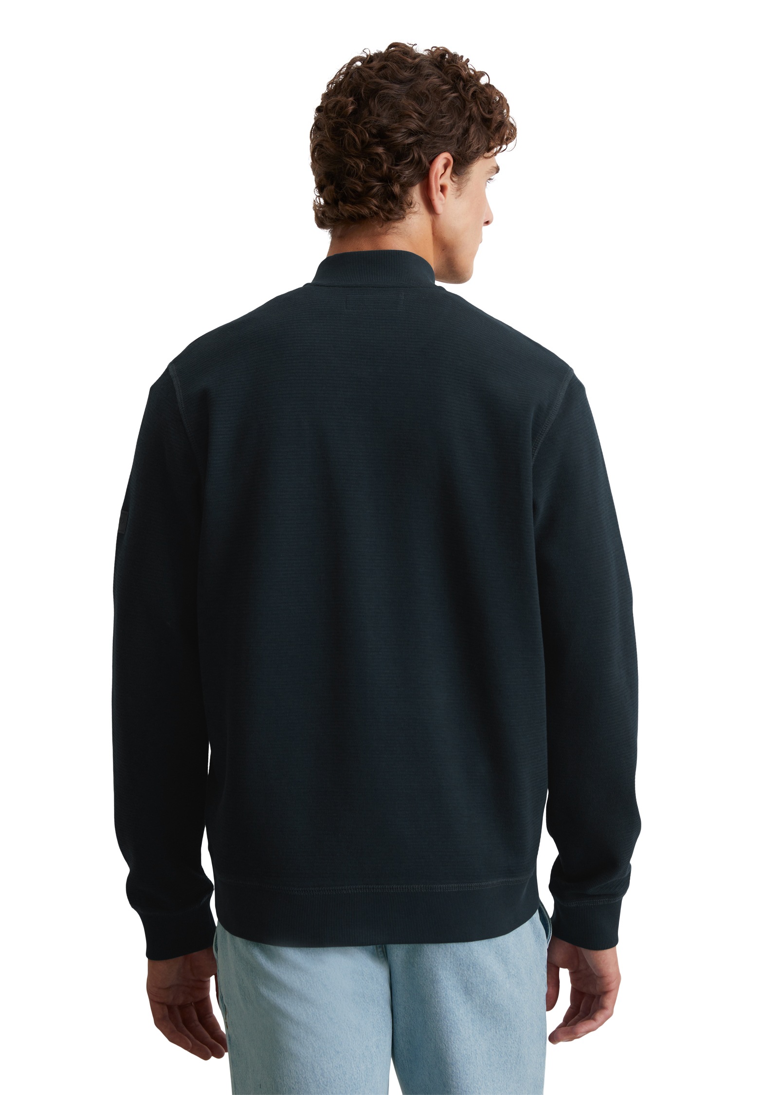 Marc OPolo Sweatjacke, mit Struktur, Stehkragen, regular fit, 2-Wege-Reißve günstig online kaufen