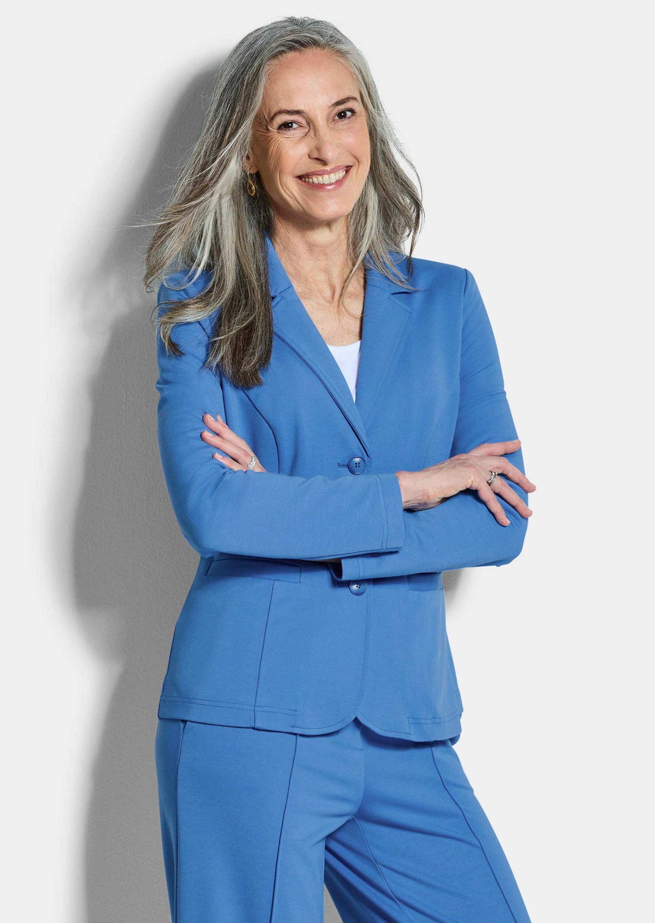 Thumbnail - GOLDNER Jackenblazer "Kurzgröße Viskoseblazer mit Reverskragen" stretchbequeme Jerseyqualität