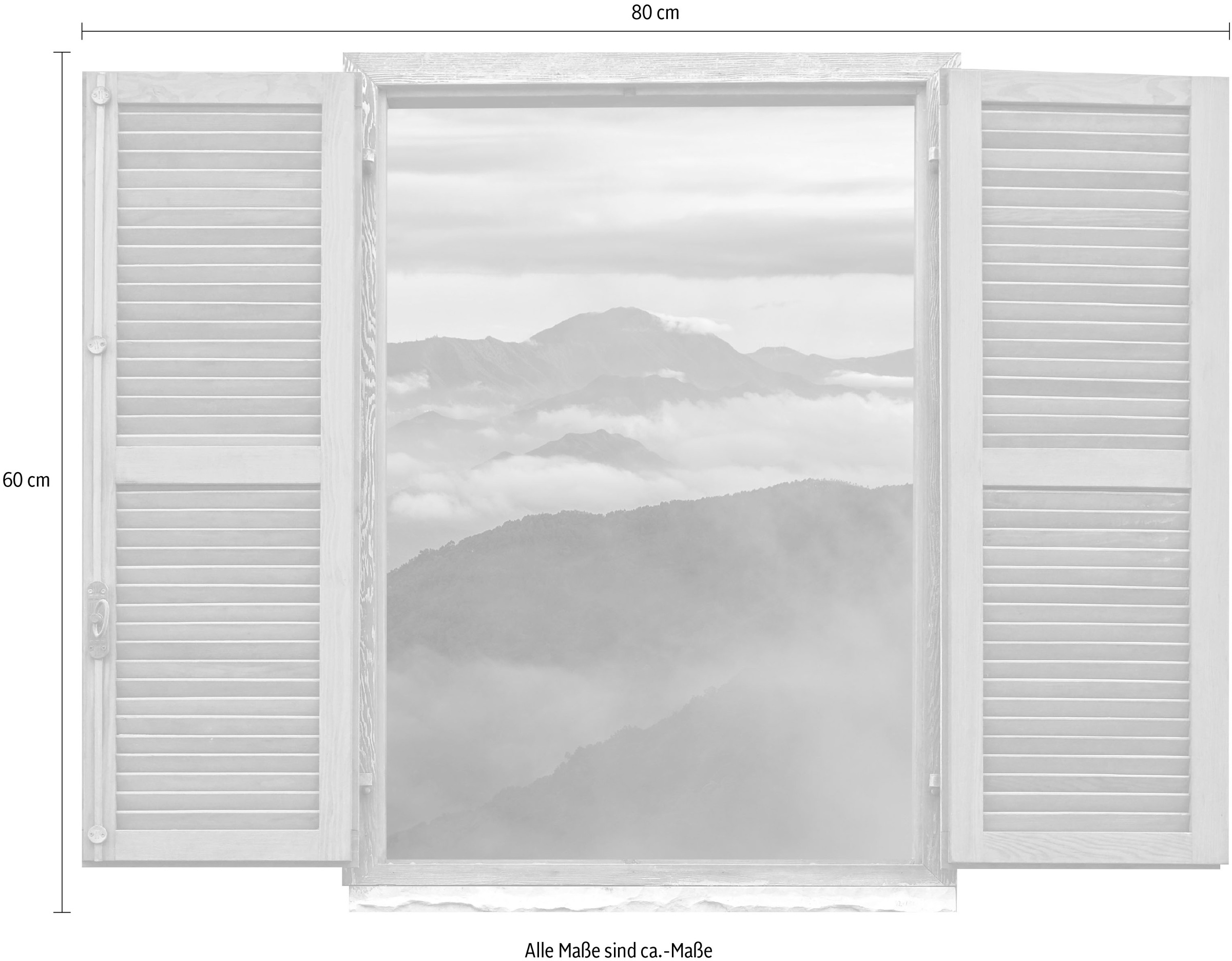 queence Wandtattoo »Panoramablick über die B«, (1 St.), Wandsticker, Wandbild, selbstklebend, 3D, Fenster