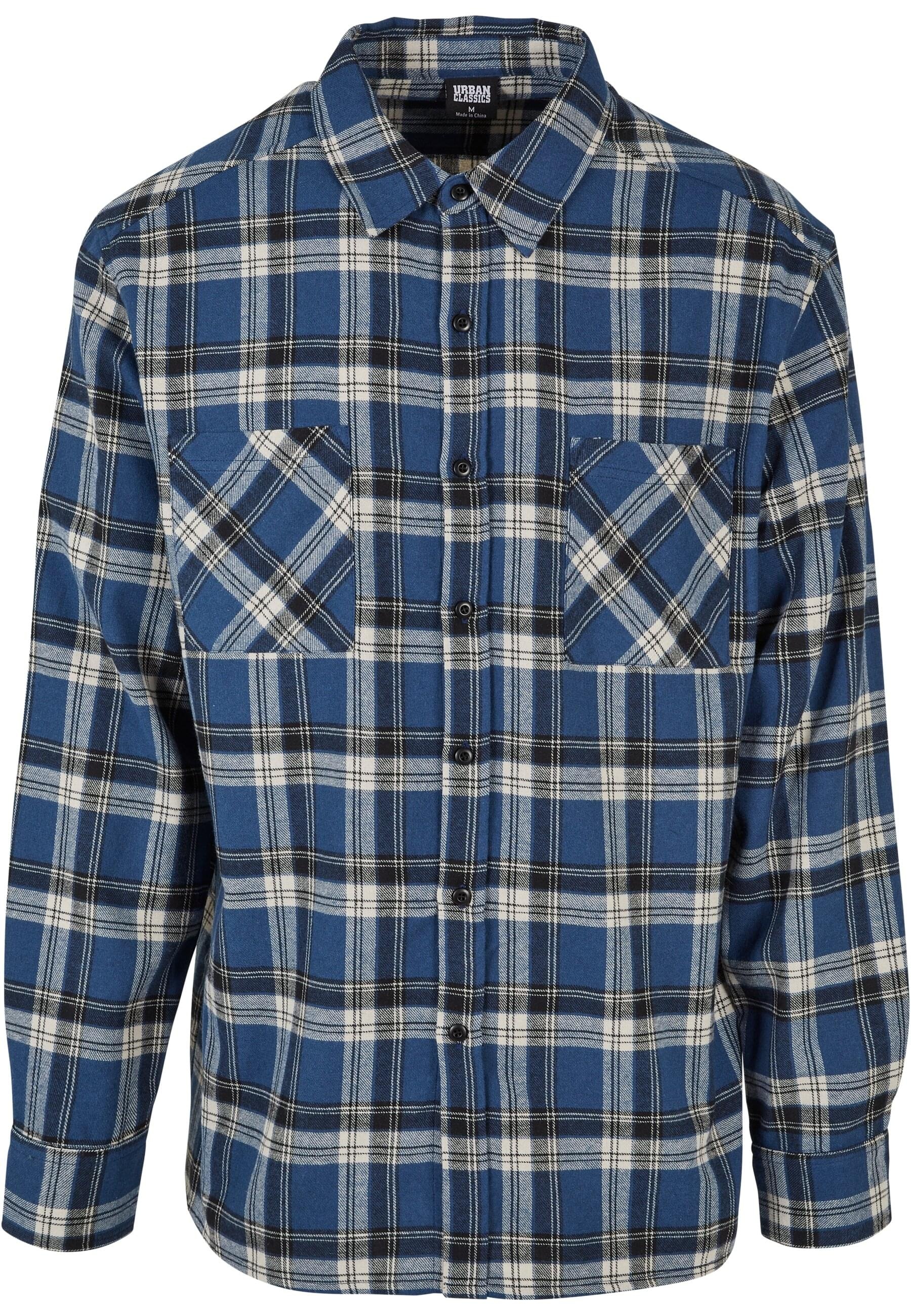 URBAN CLASSICS Langarmhemd "Urban Classics Herren Lake Check Shirt", (1 tlg.)