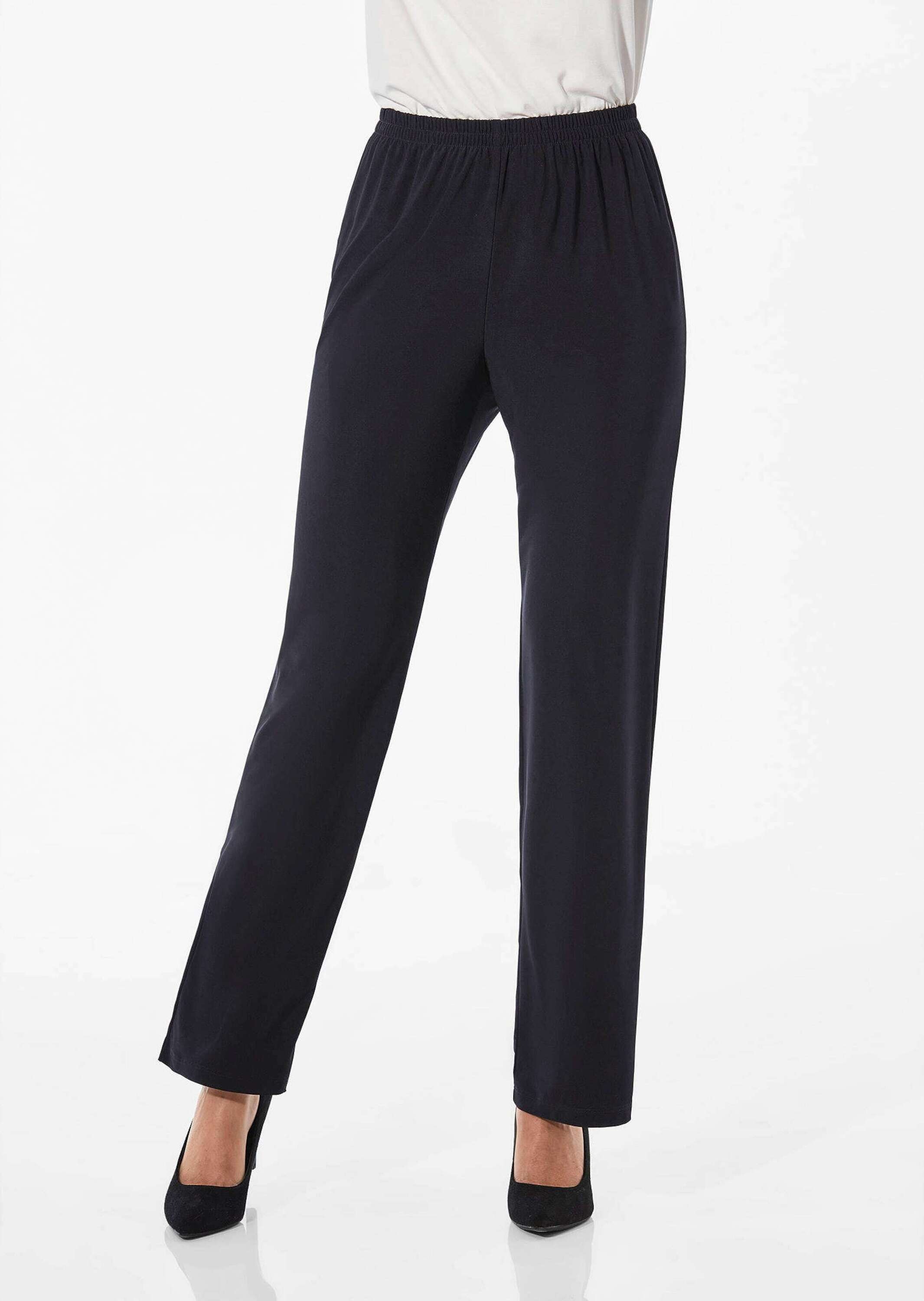 Schlupfhose GOLDNER "Kurzgröße Bequeme Slinky-Hose mit Schlupfbund", Damen, Gr. 20, K-Gr, schwarz, Obermaterial: 95% Polyester PES. 5% Elasthan EL., Hosen Schlupfhose 2