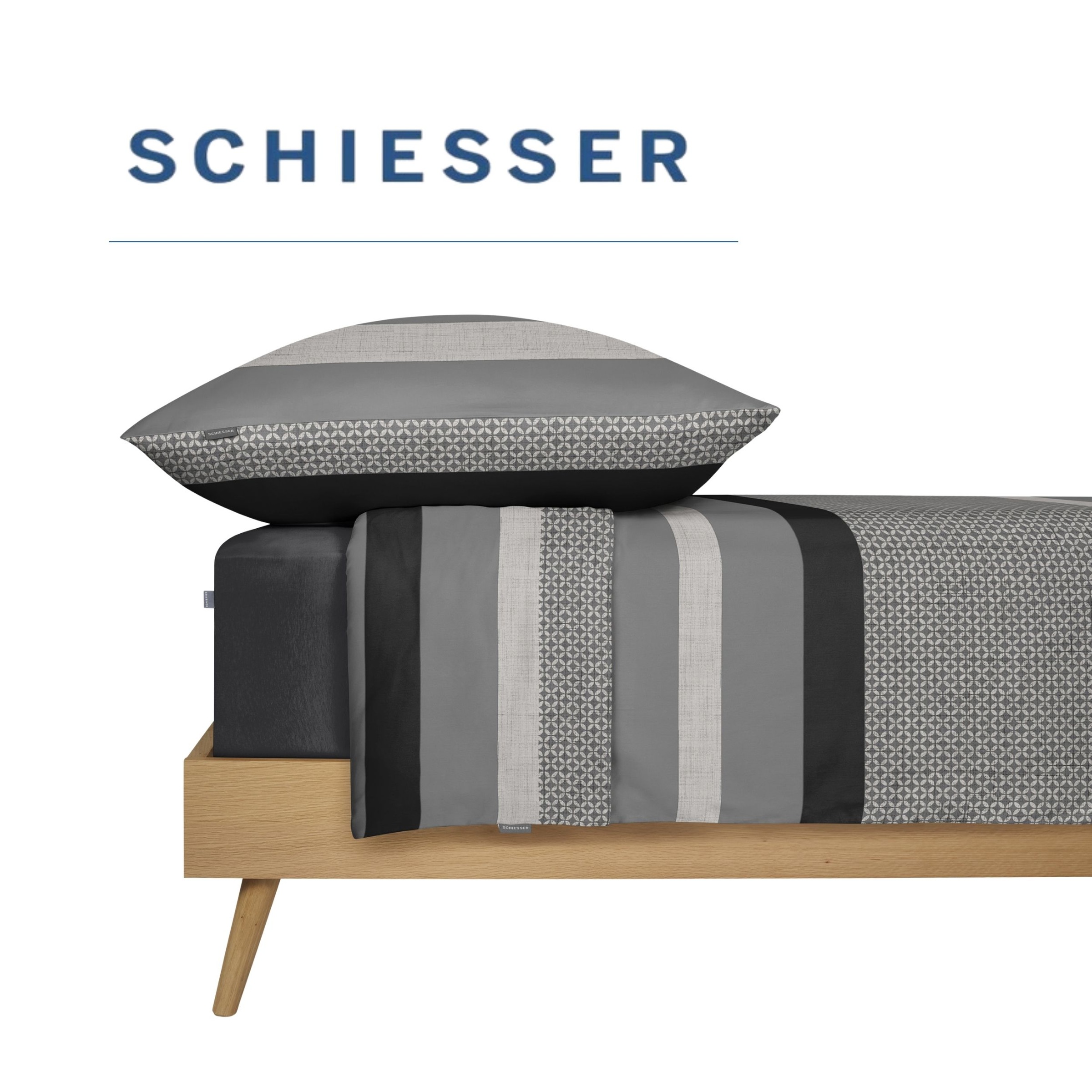 Schiesser Bettwäsche »Dion aus weicher Baumwolle oder Baumwollsatin mit Streifen-Design«