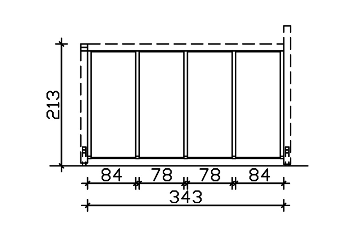 Skanholz Carport-Seitenwand, m. Polycarbonat, freistehend