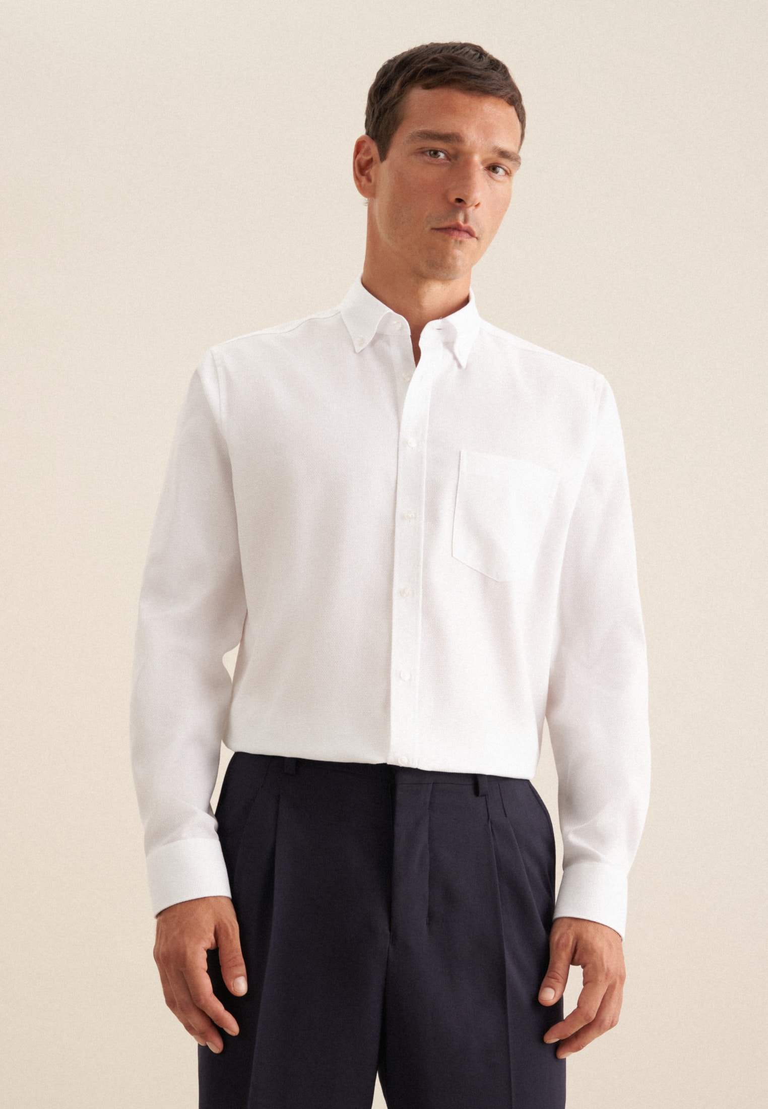 seidensticker Businesshemd, Regular Button-Down-Collar Struktur