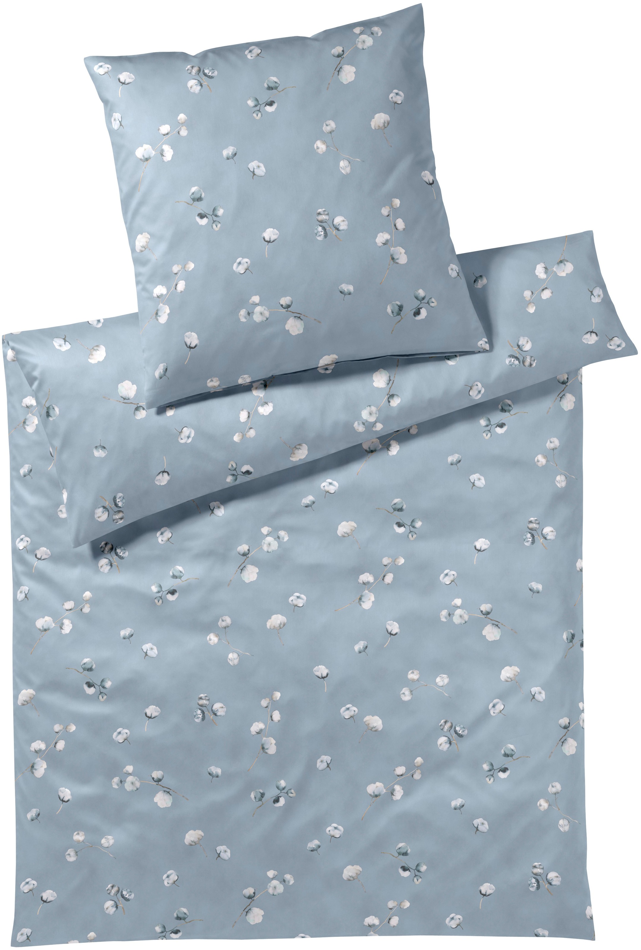 Elegante Bettwäsche "Cotton Flower" 2 Stk. tlg. angenehmes Hautgefühl günstig online kaufen