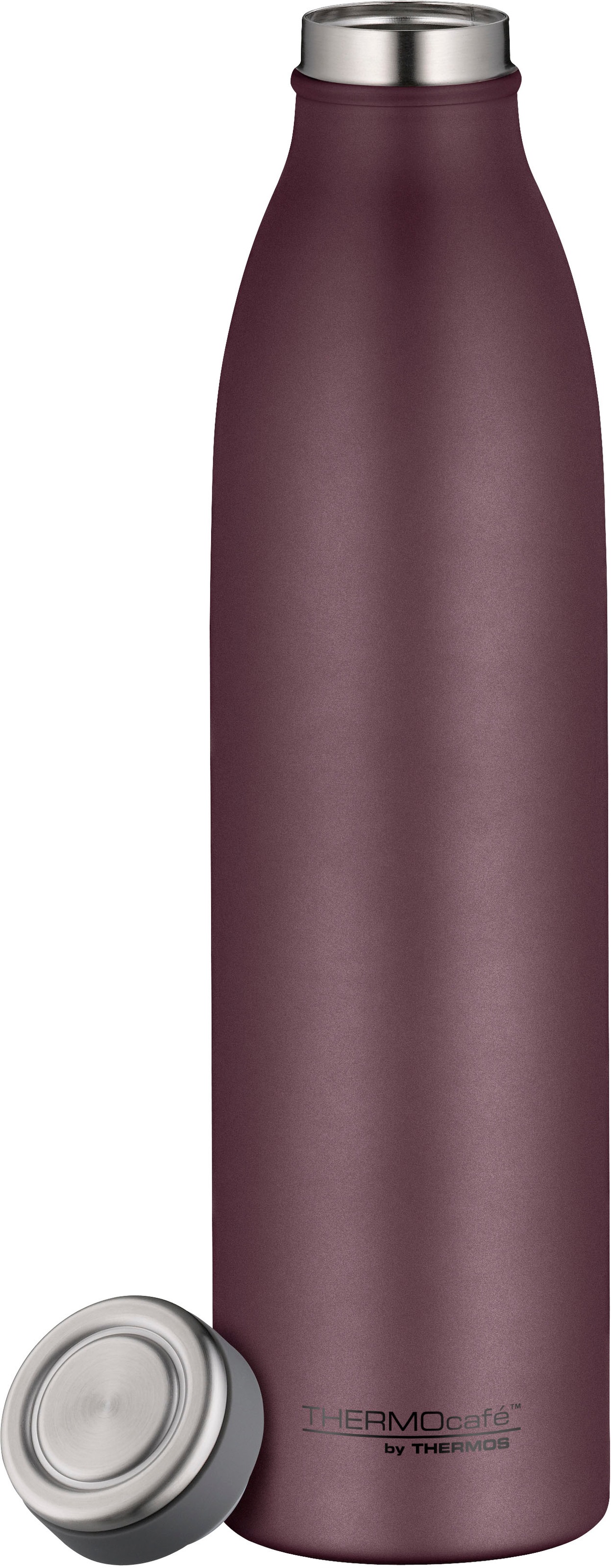 THERMOcafé Isolierflasche »TC BOTTLE, aus doppelwandigem Edelstahl, spülmaschinenfest«, (1 tlg.), gummierter Drehverschluss, absolut dicht bei Kohlensäure