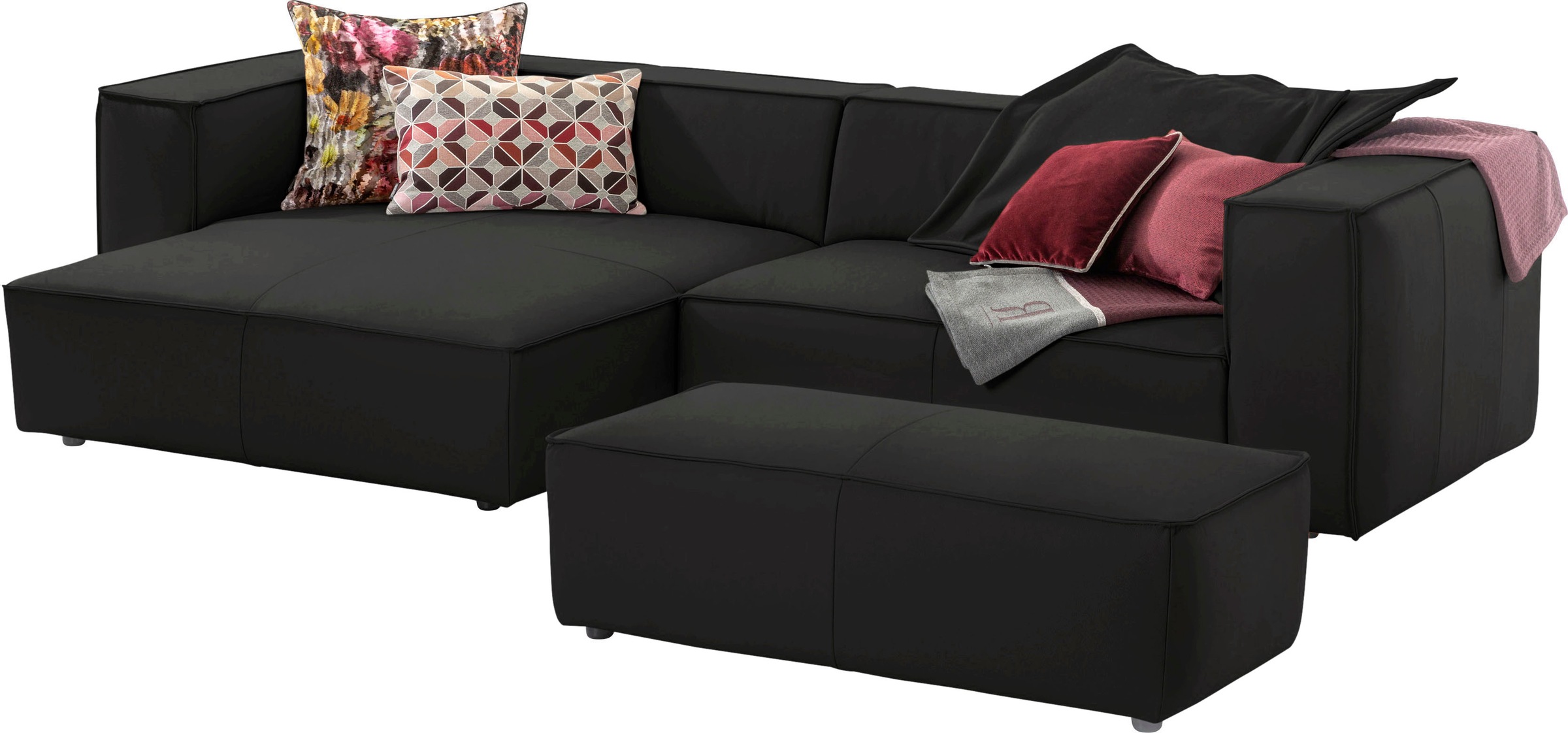 W.SCHILLIG Ecksofa "around-the-block" inklusive Hocker, mit eleganter Biese günstig online kaufen