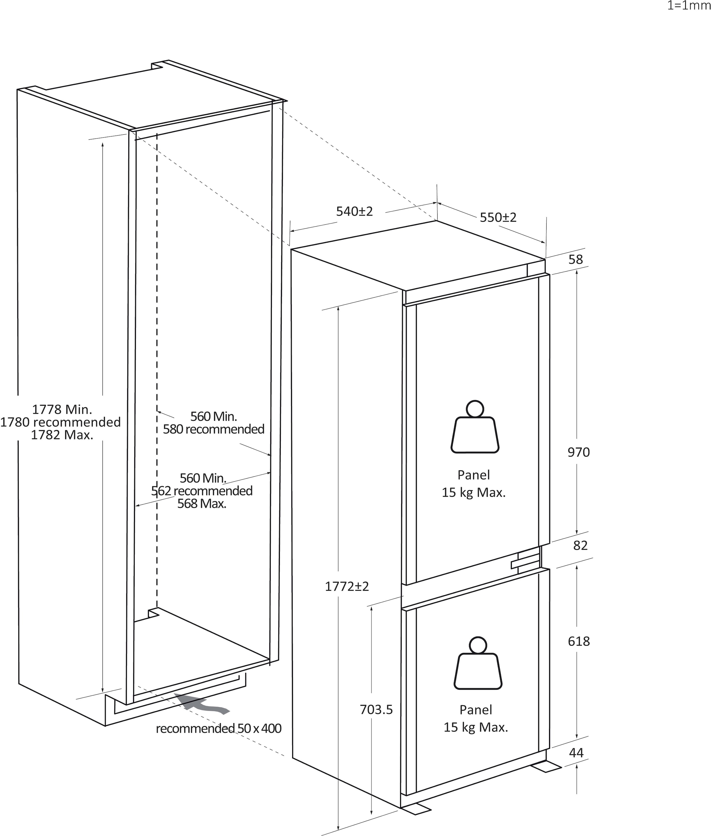 Haier Einbaukühlgefrierkombination »HBQ7518AT« 177,2 cm hoch 54 cm breit Energieeffizienzklasse A & Top-Ausstattung