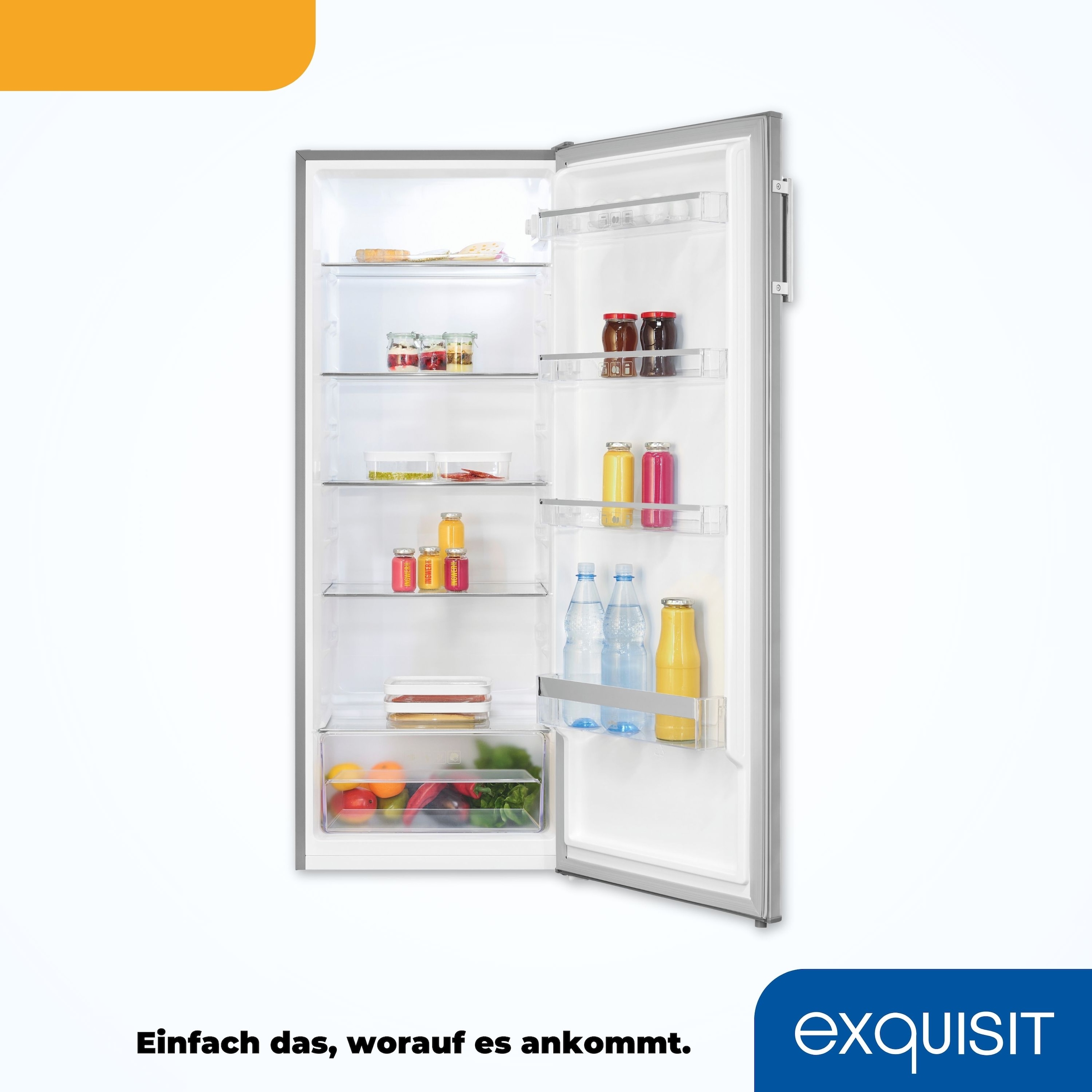 exquisit Vollraumkühlschrank »KS320-V-H-040D inoxlook«
